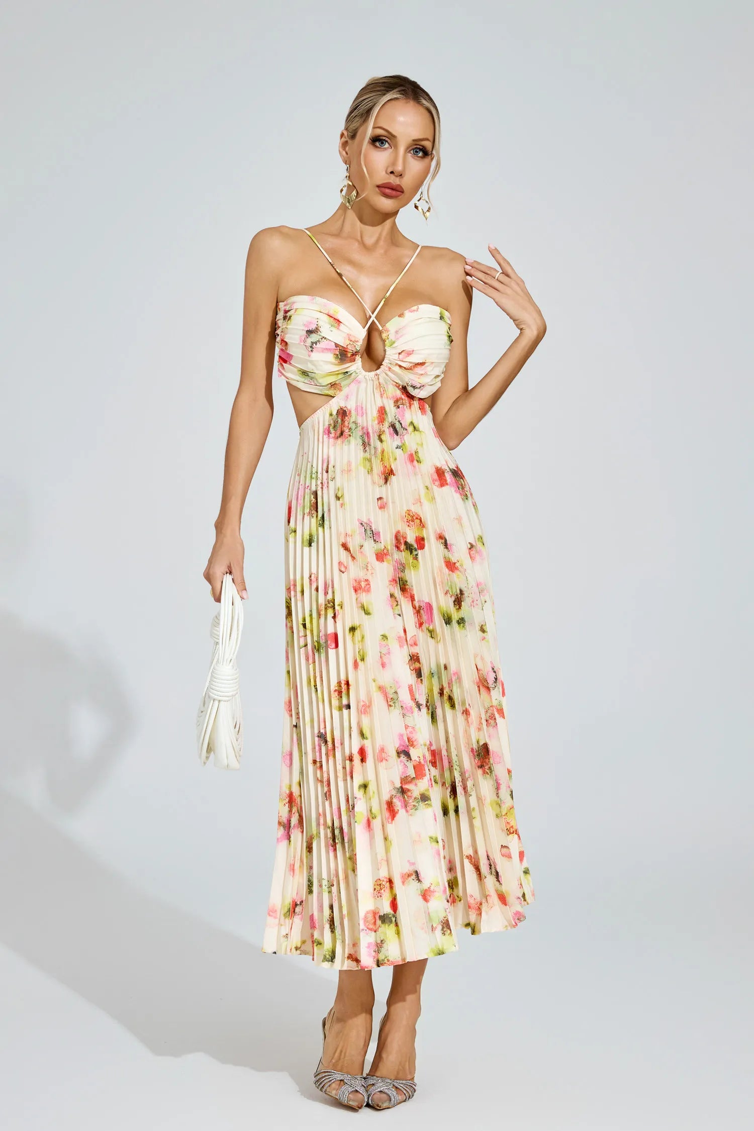 Martha Floral Pleated Maxi Dress