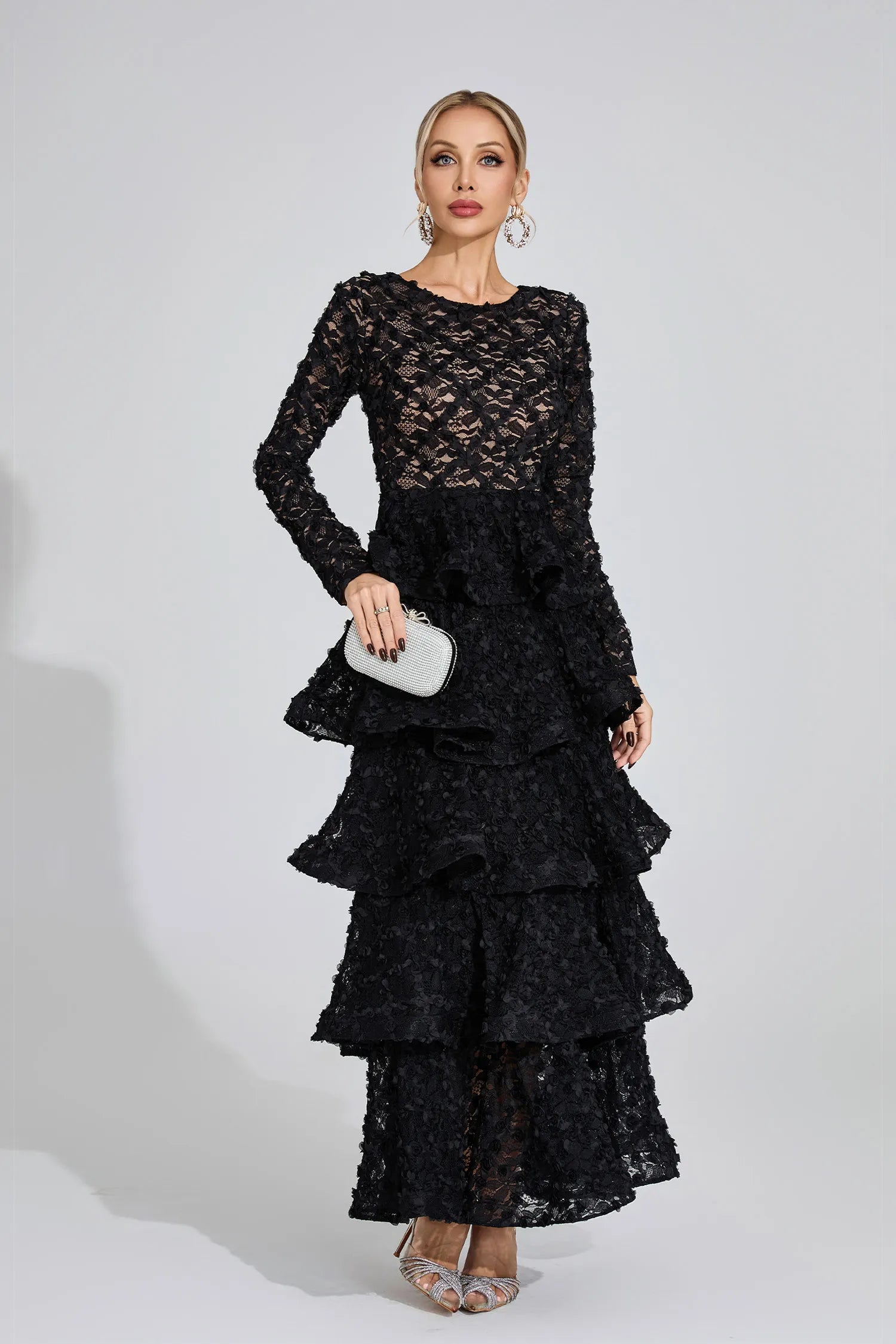 Peyton Black Tiered Maxi Dress