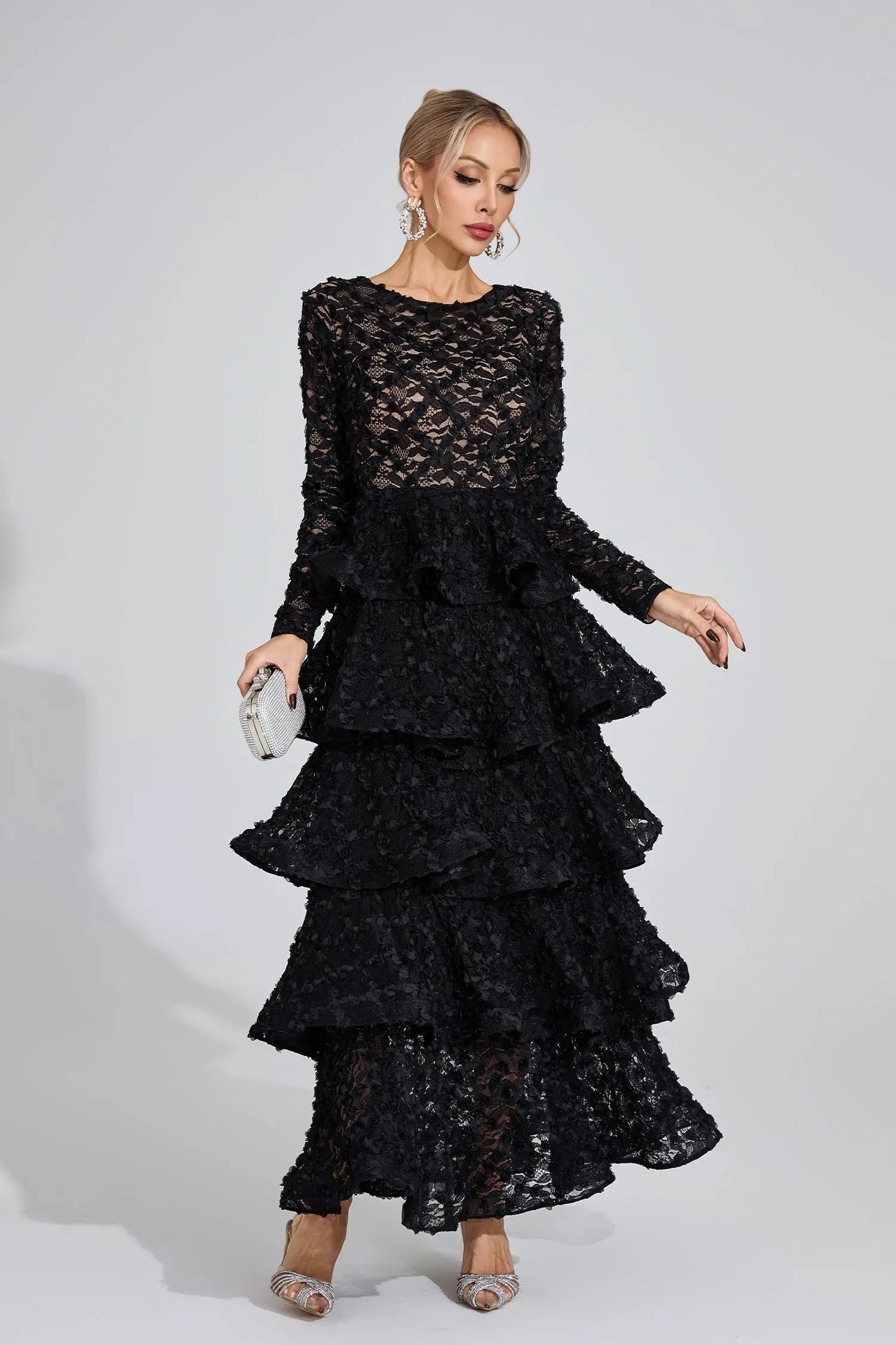 Peyton Black Tiered Maxi Dress