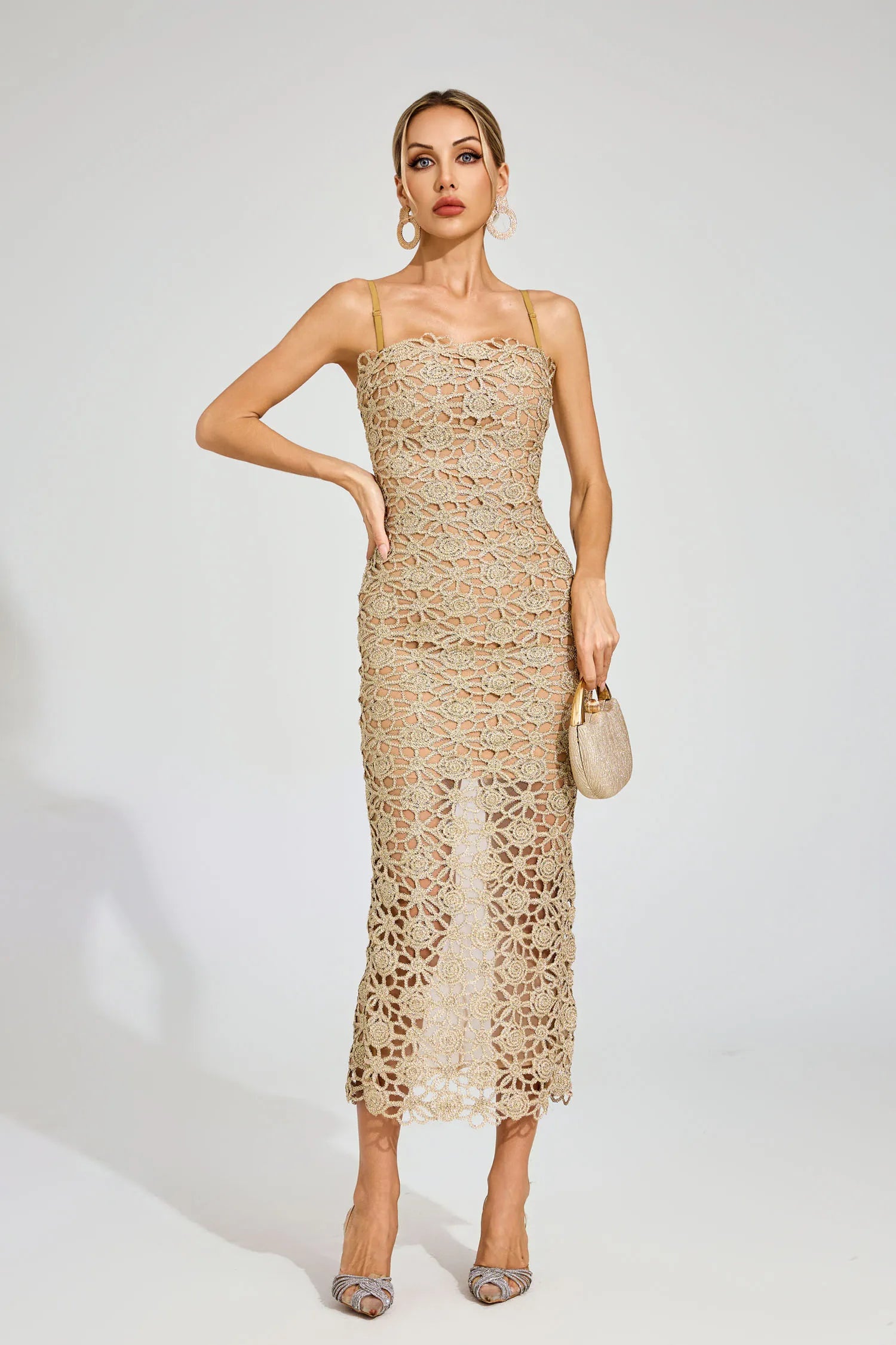 Patricia Champagne Slip Maxi Dress