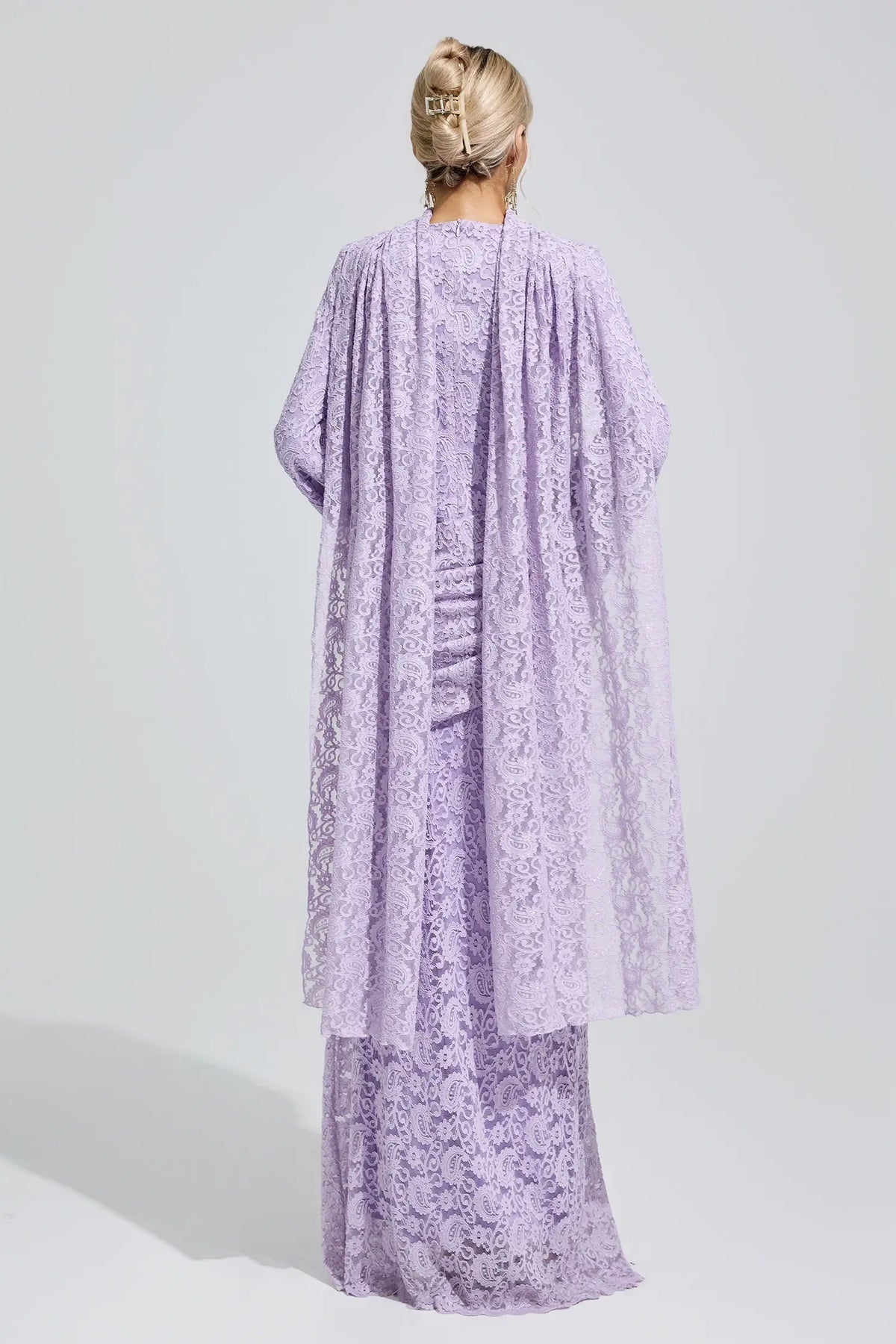 Catalina Purple Lace Fishtail Maxi Dress