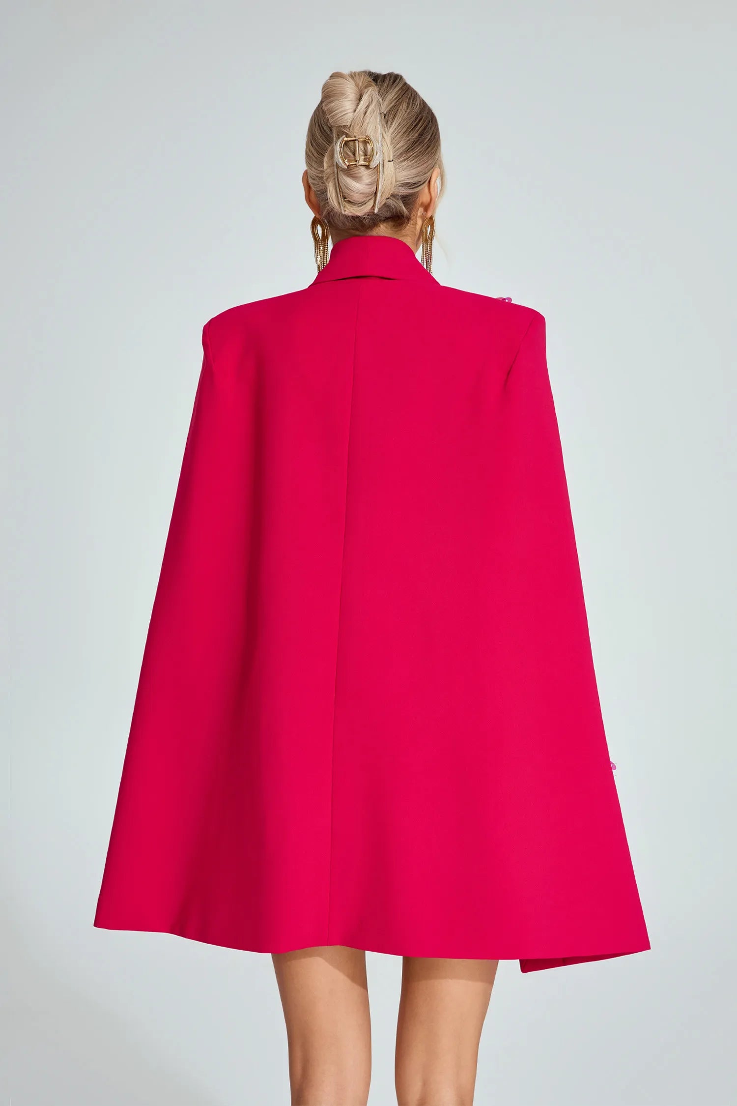 Taryn Rose Red Cape - Sleeve Blazer Dress
