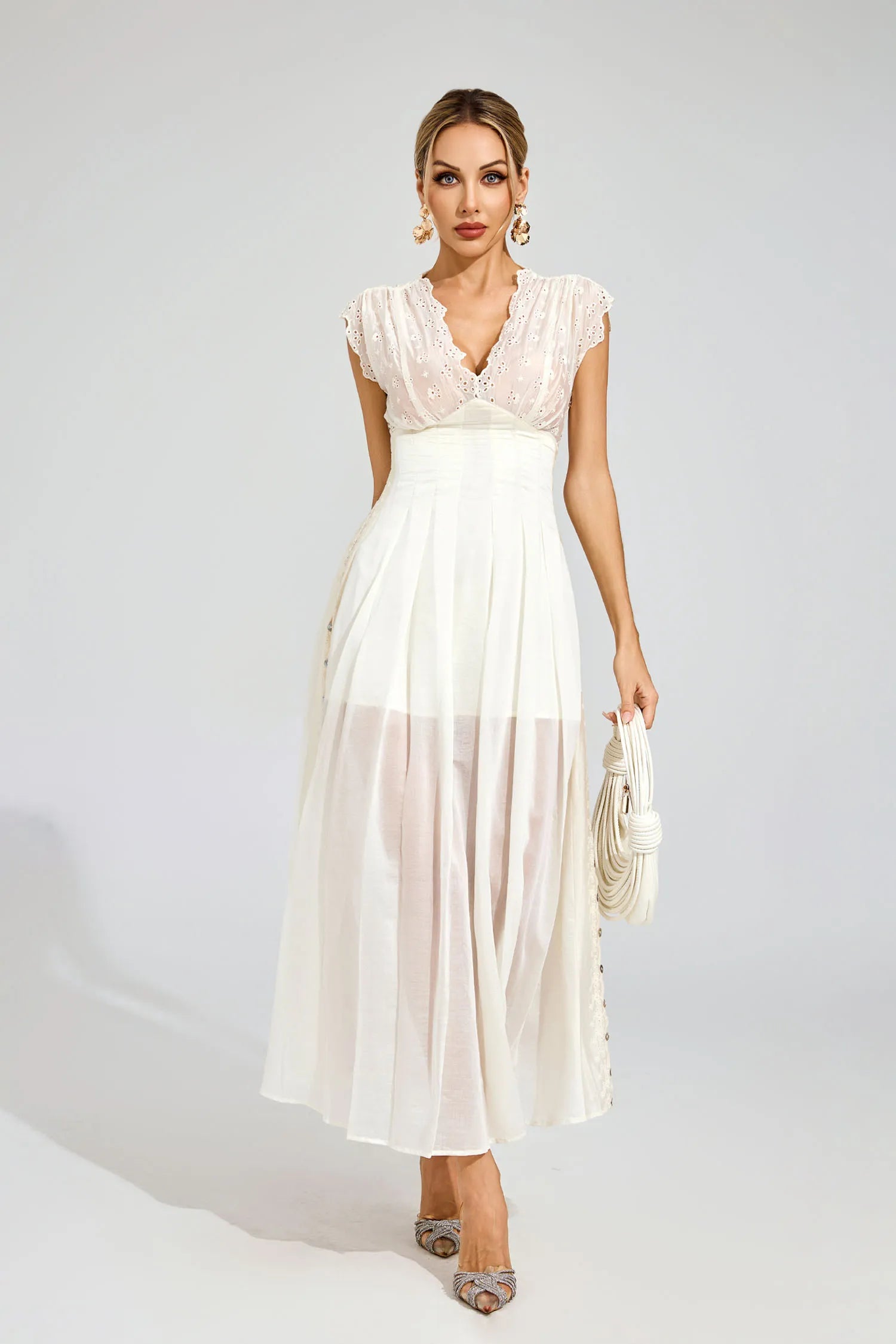 Dorothy Apricot Lace Maxi Dress
