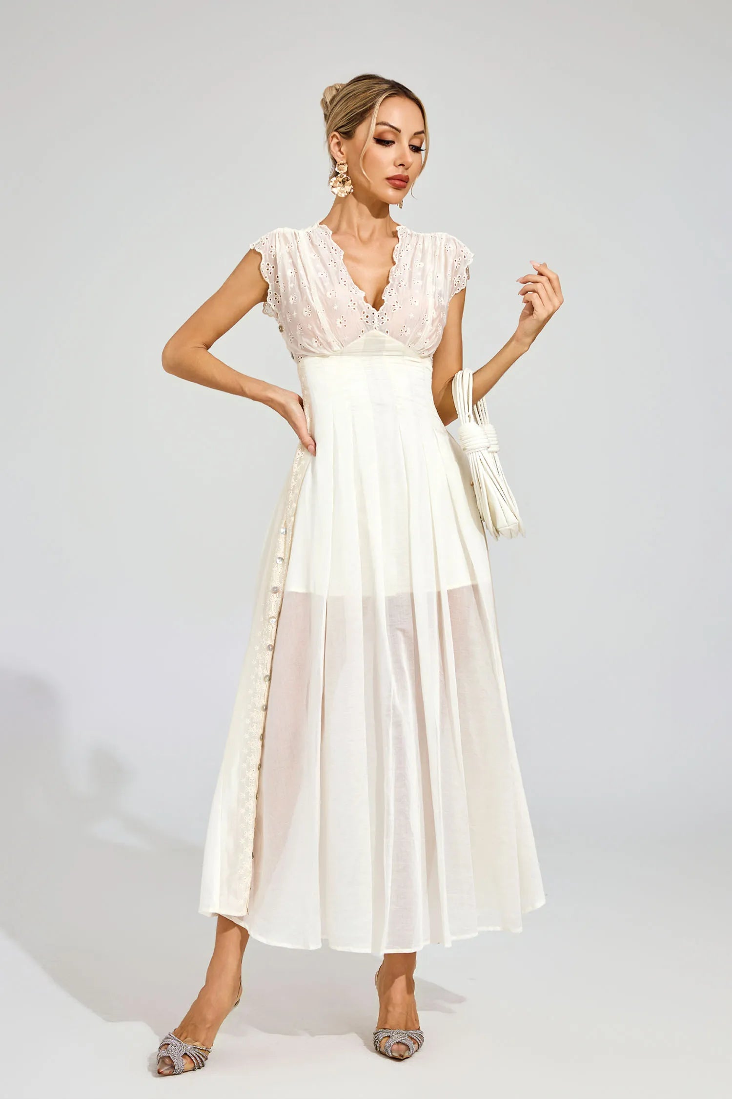 Dorothy Apricot Lace Maxi Dress