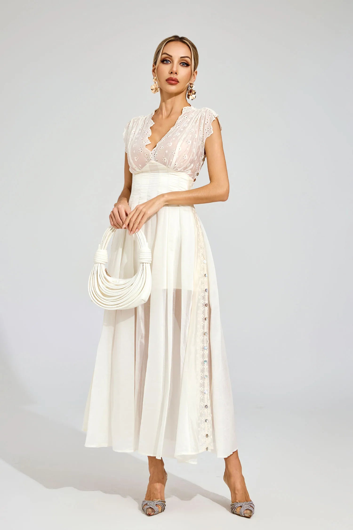 Dorothy Apricot Lace Maxi Dress