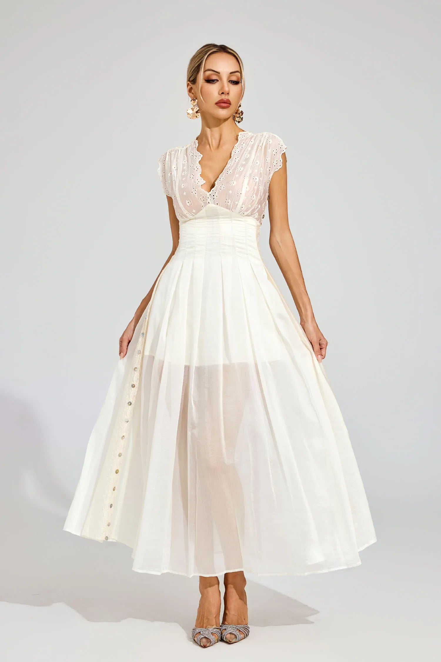 Dorothy Apricot Lace Maxi Dress