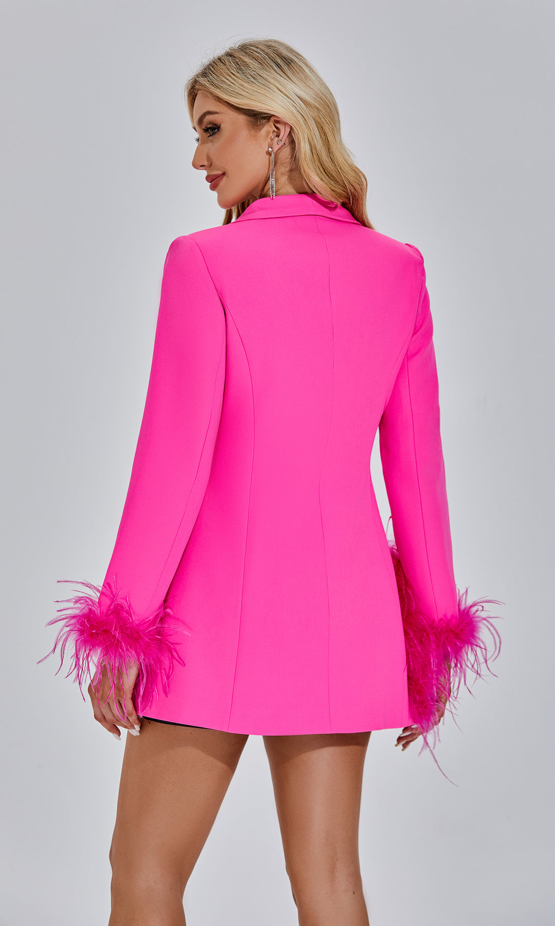 Francis Pink Feather Blazer