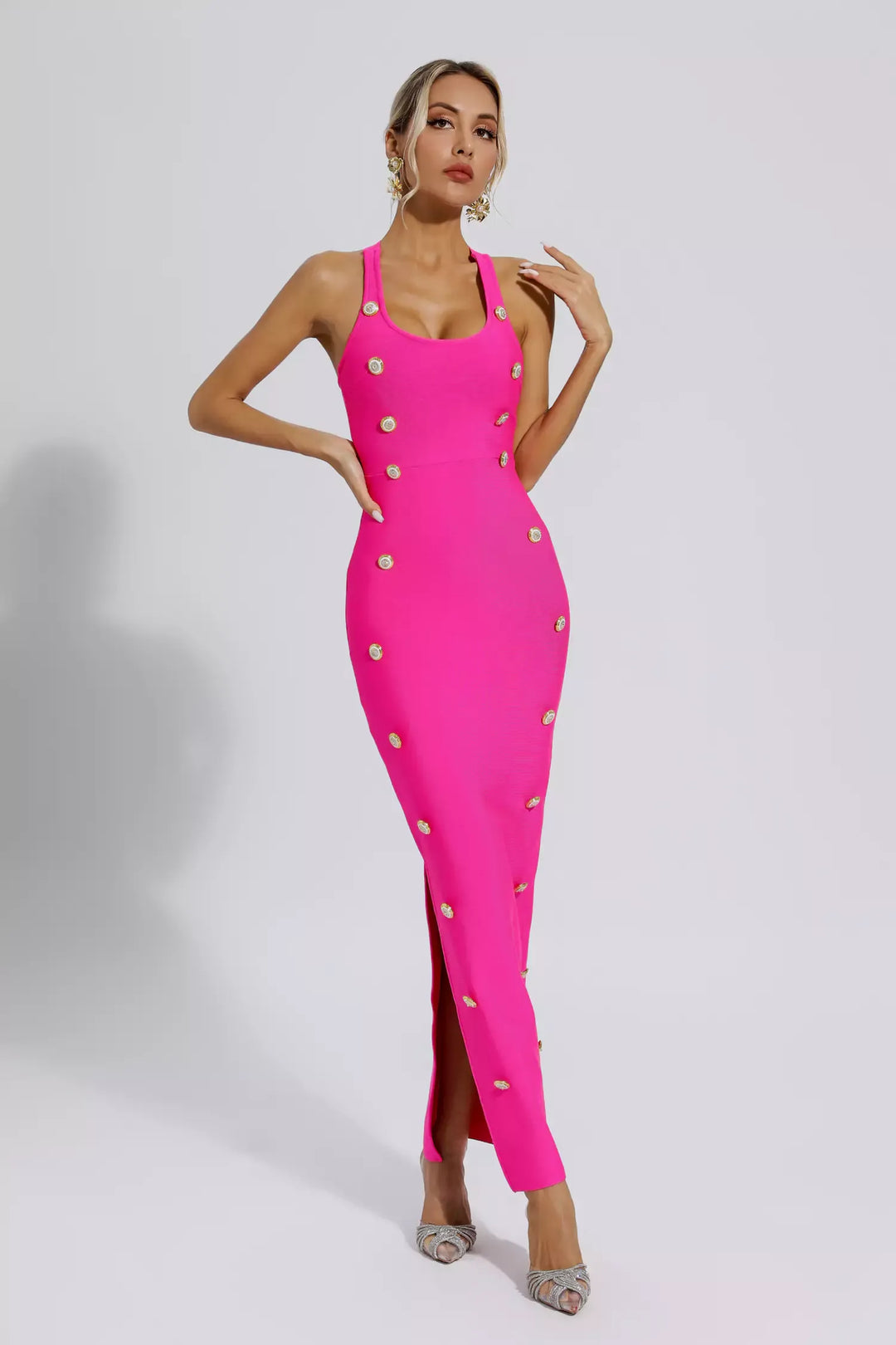 Imani Pink Bandage Maxi Dress