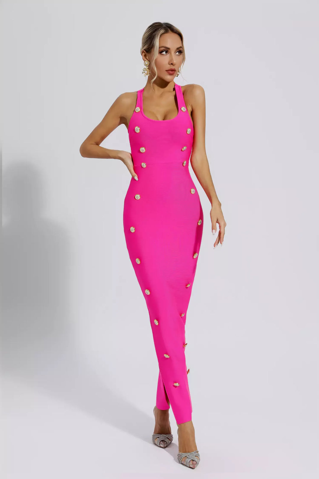 Imani Pink Bandage Maxi Dress