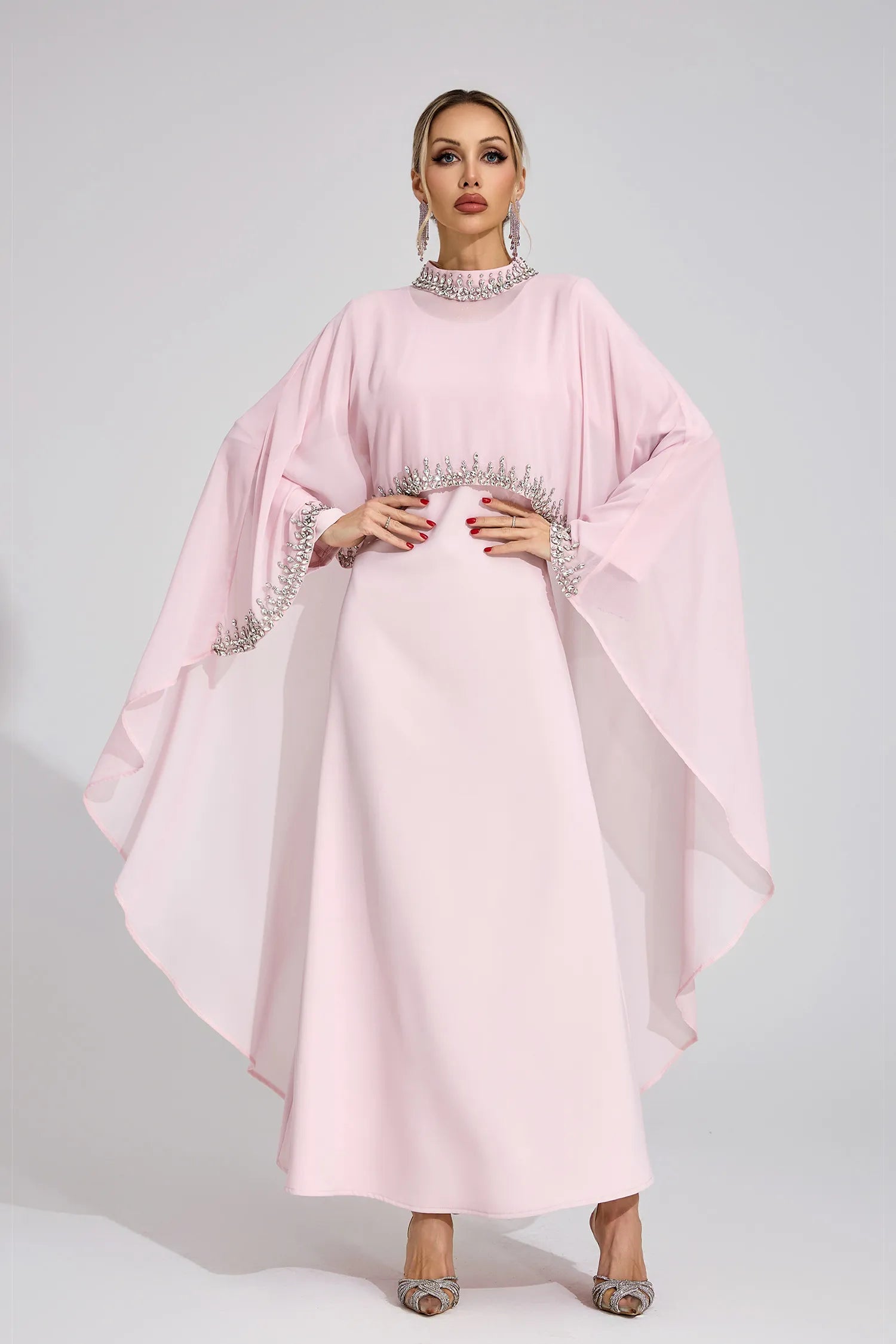 Aziel Pink Diamond Maxi Dress