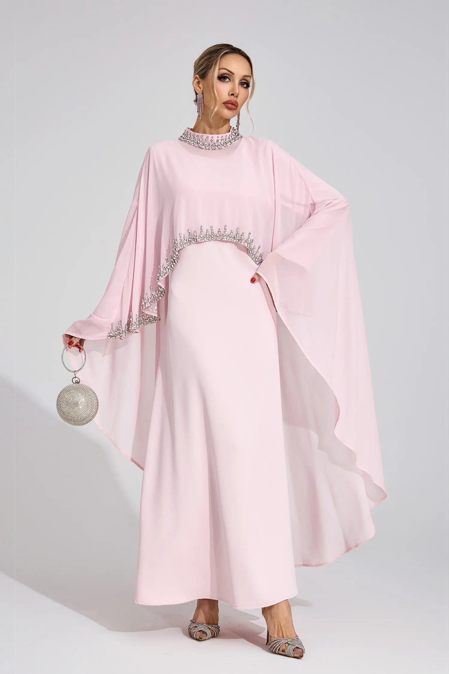 Aziel Pink Diamond Maxi Dress