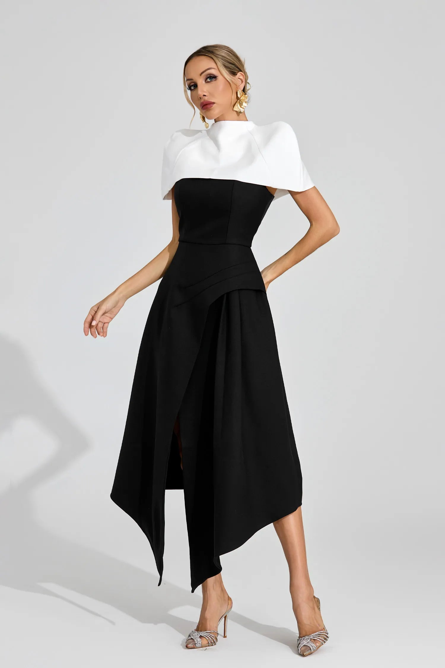 Stephanie Noir Éclat Midi Dress