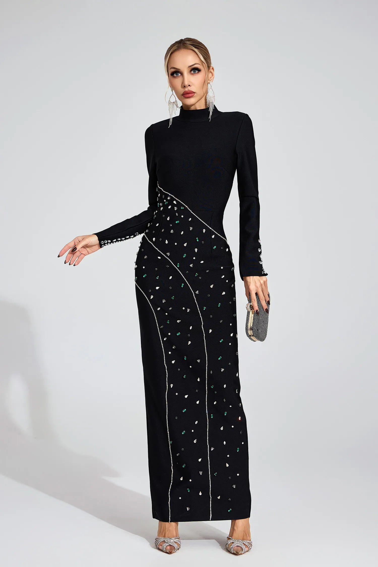 Echo Black Sequined Maxi Dress