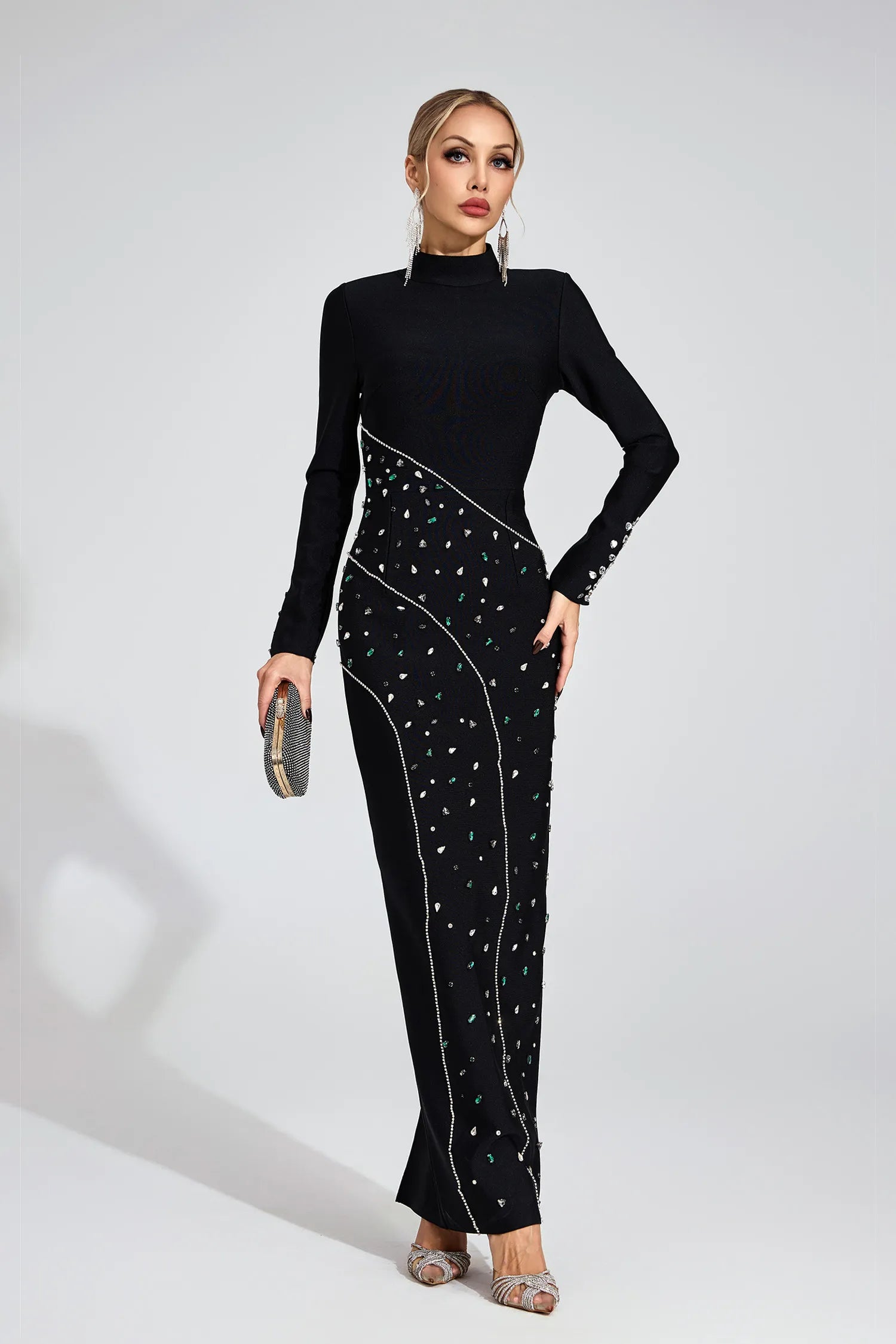 Echo Black Sequined Maxi Dress
