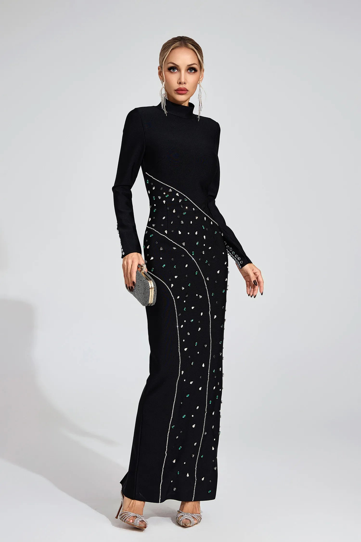 Echo Black Sequined Maxi Dress