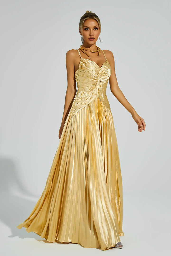 Judd Gold Beaded Maxi Slip Dress