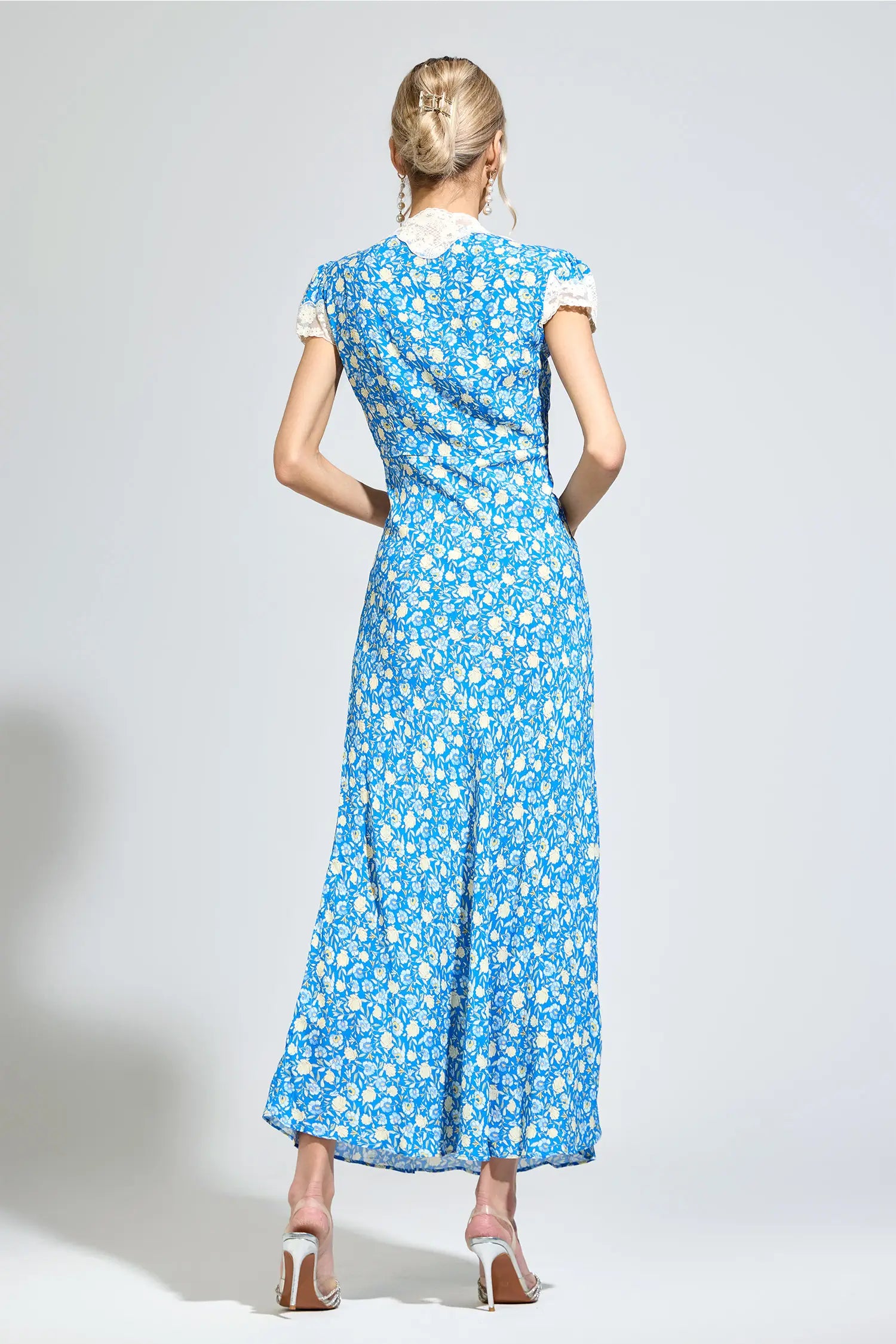 Acacia Blue Floral Print Maxi Dress