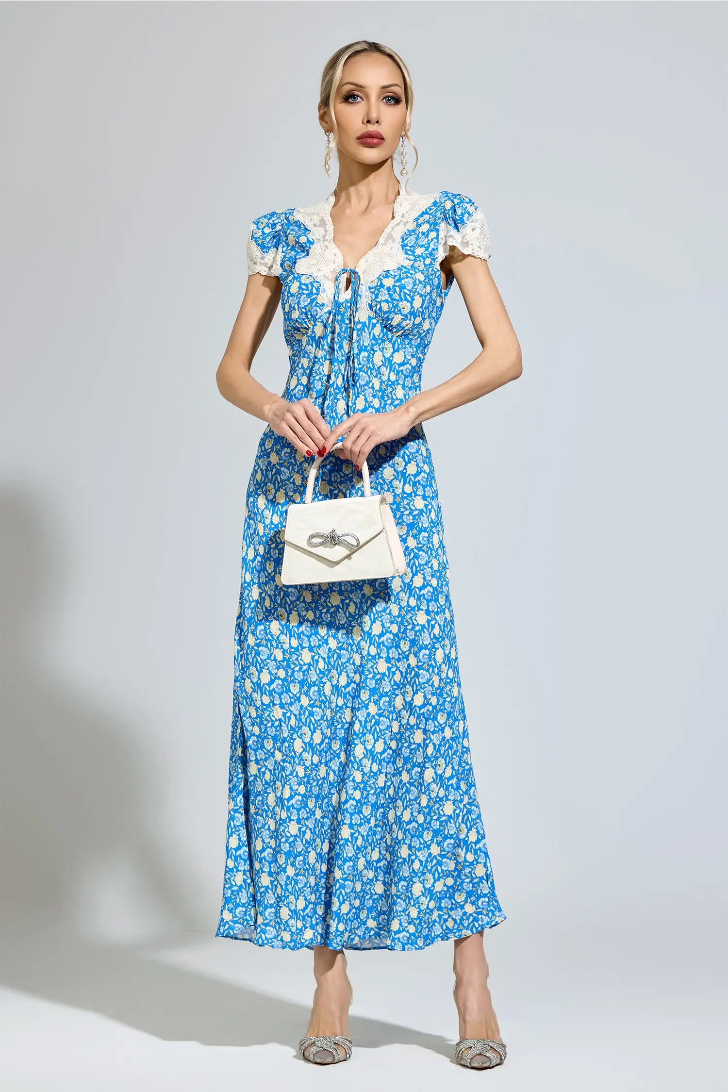 Acacia Blue Floral Print Maxi Dress