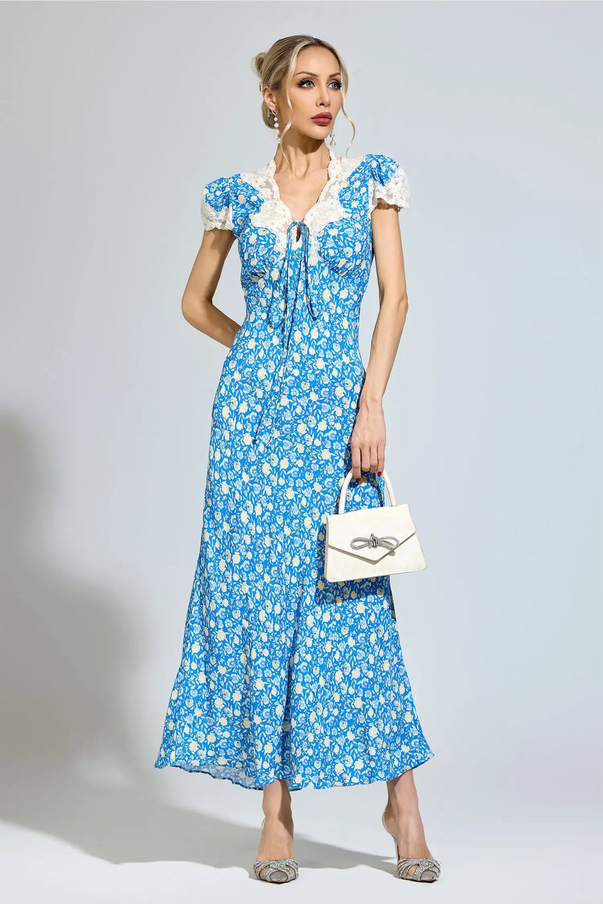 Acacia Blue Floral Print Maxi Dress