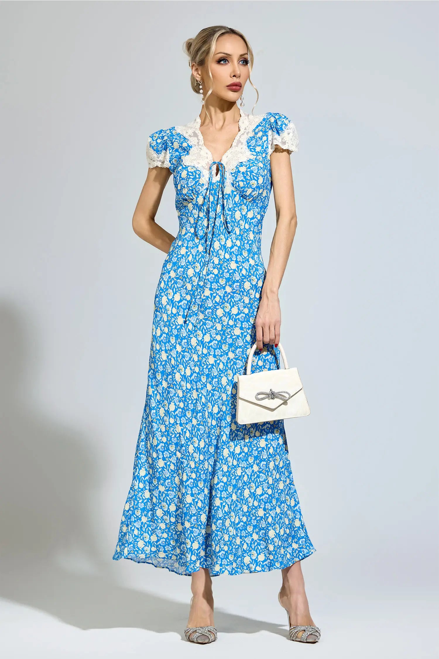 Acacia Blue Floral Print Maxi Dress