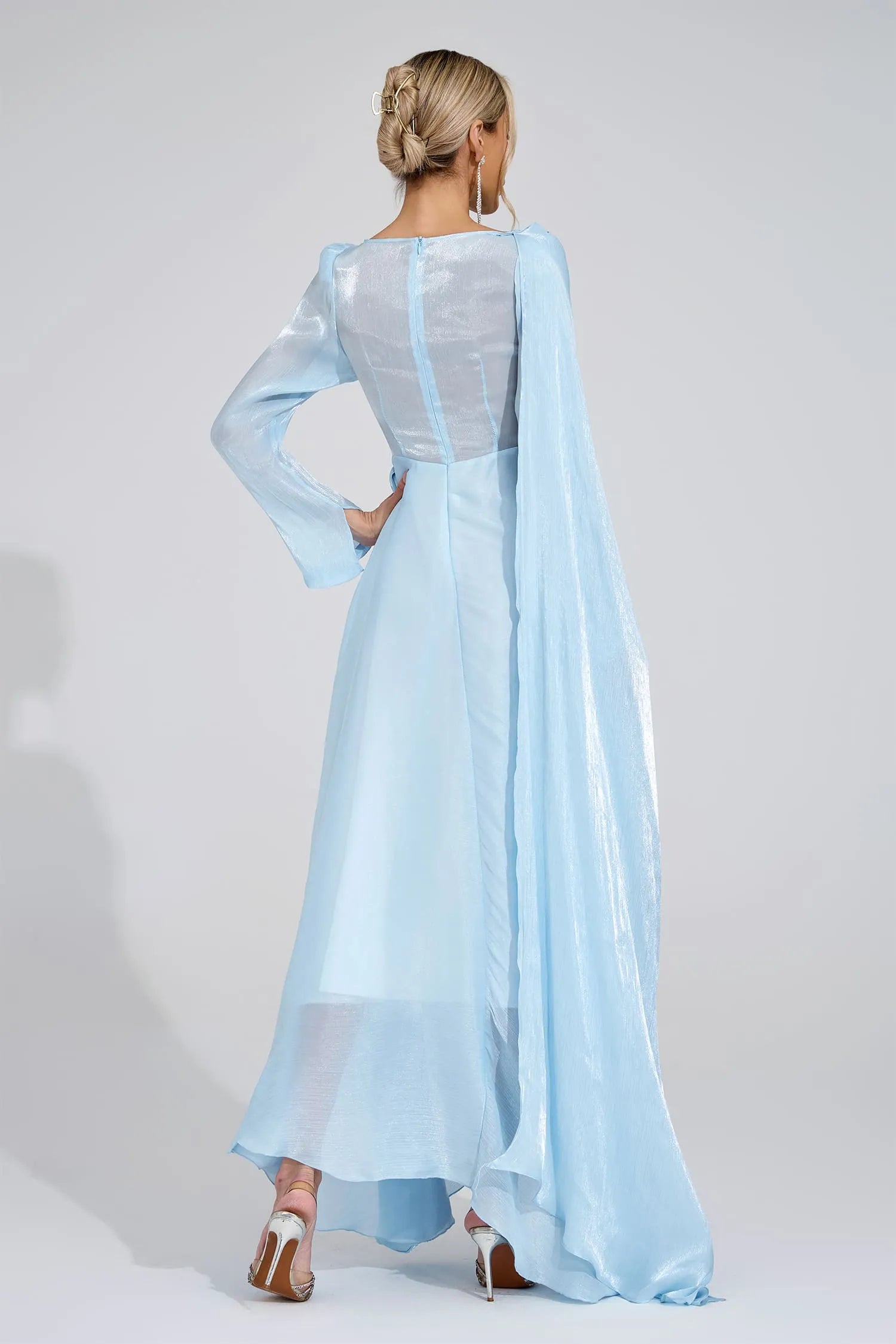 Sablea Cambridge Blue Cape Maxi Dress