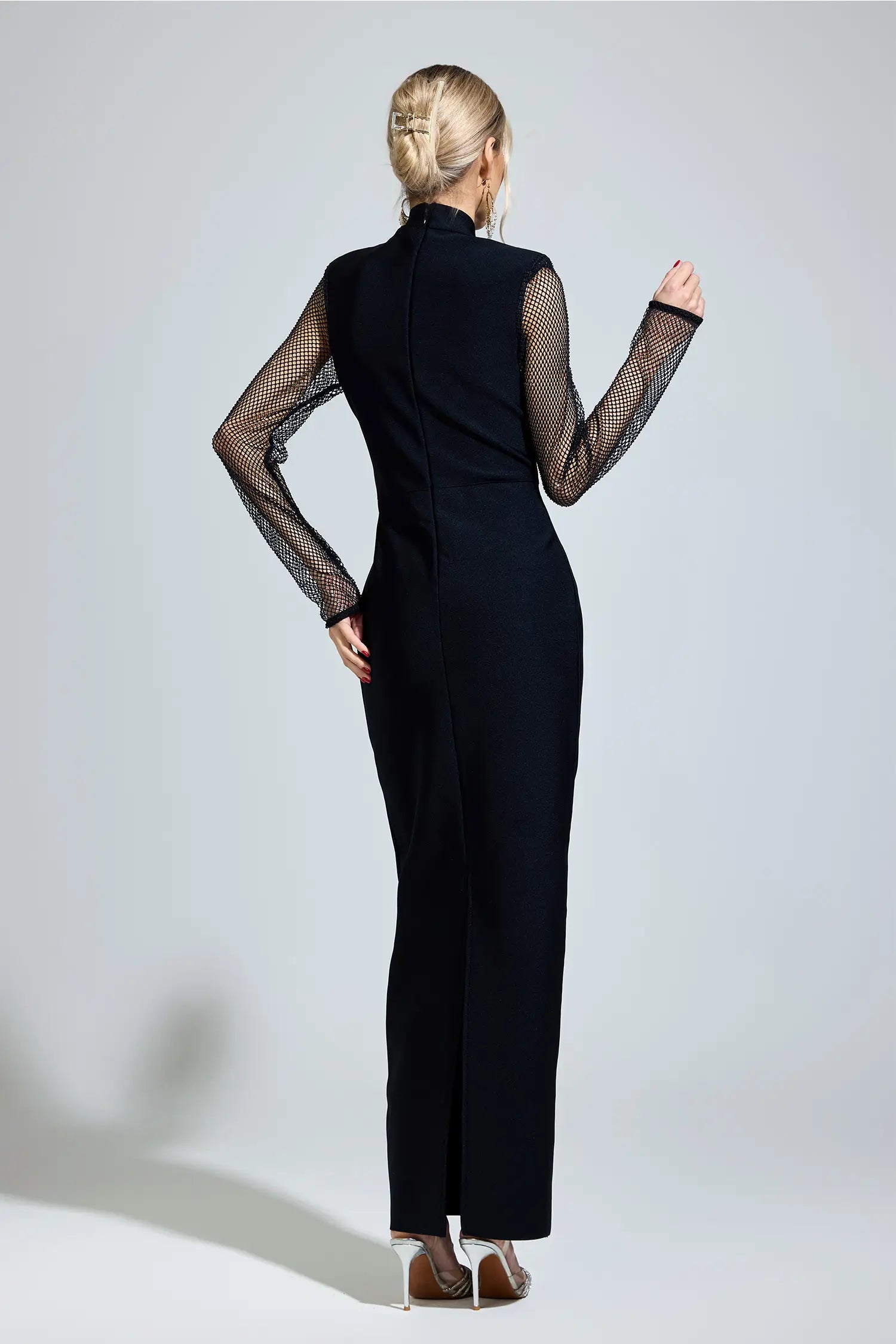 Sabrina Black Diamond Bandage Maxi Dress