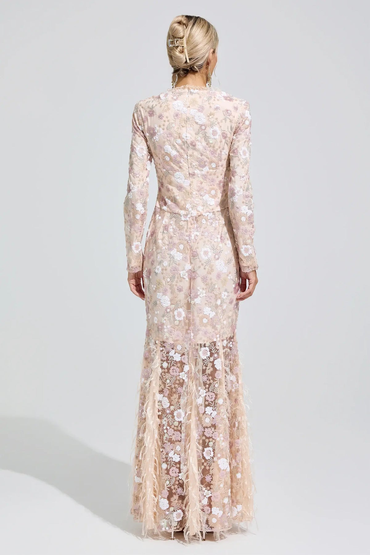 Hazel Floral Lace Mermaid Maxi Dress