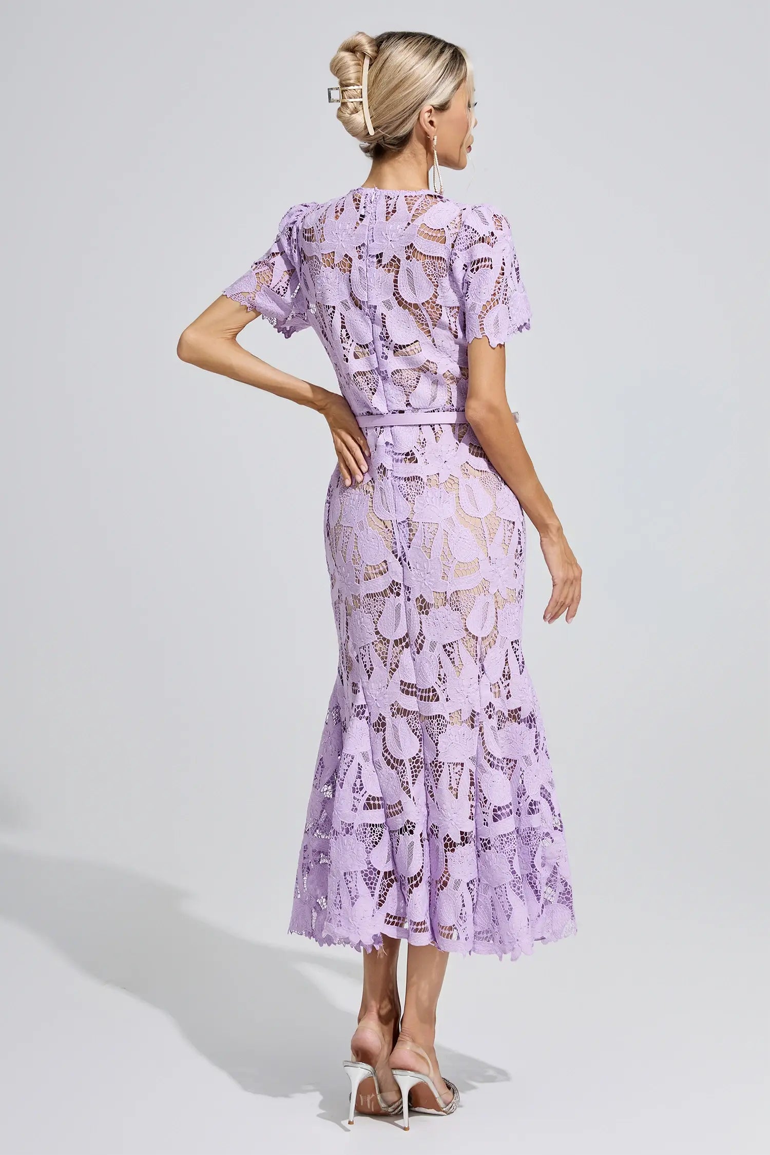 Alondra Purple Lace Mermaid Maxi Dress