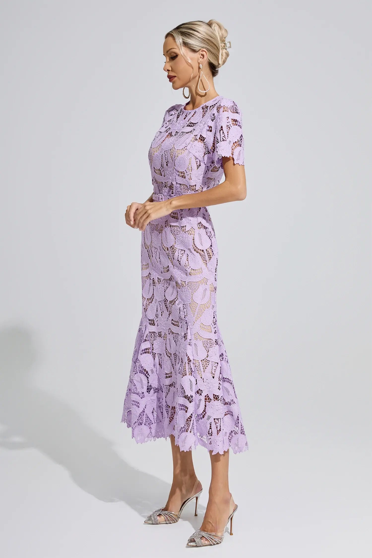 Alondra Purple Lace Mermaid Maxi Dress