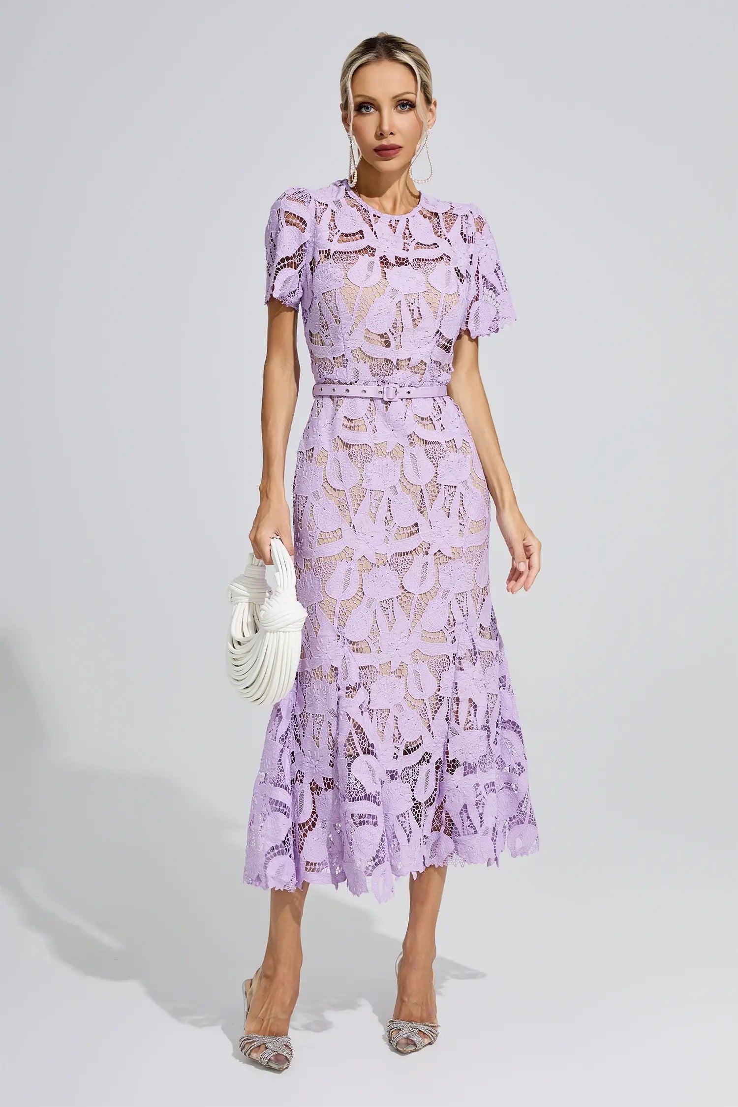 Alondra Purple Lace Mermaid Maxi Dress
