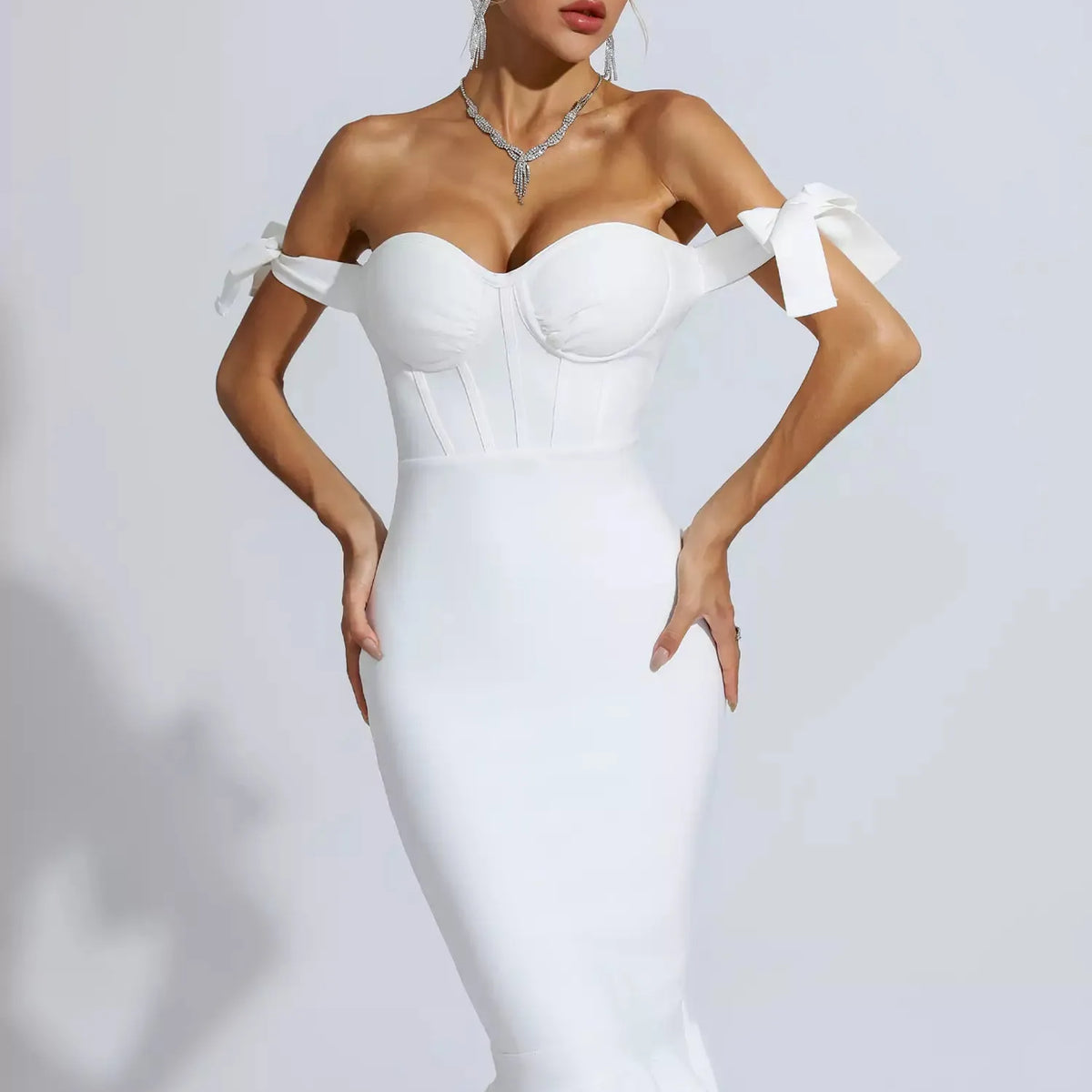 Legacy White Mermaid Midi Dress