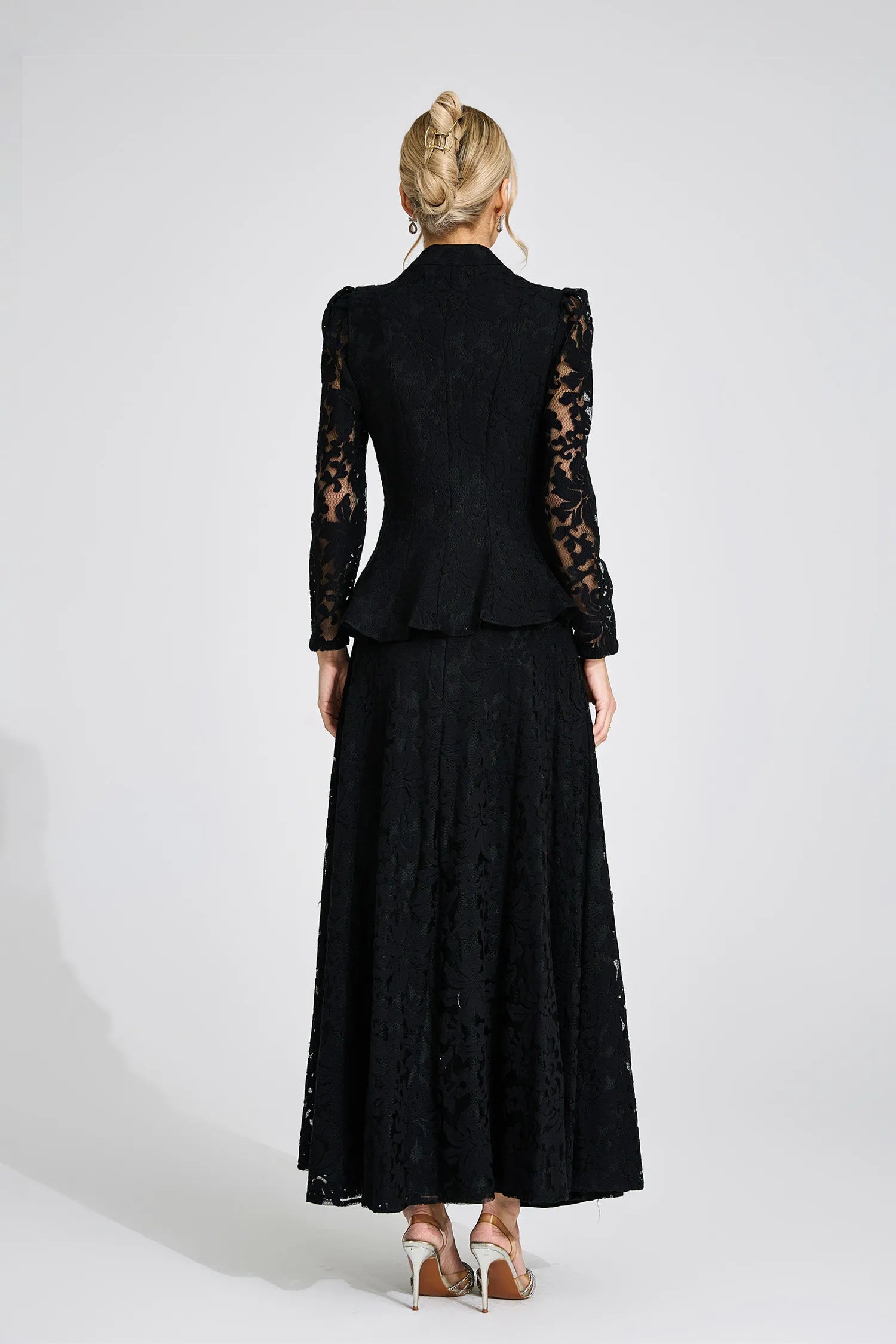 Leontine Black Lace Two Piece Set