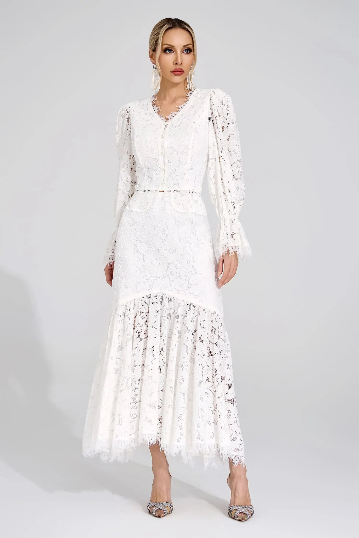 Lavinia White Lace Set