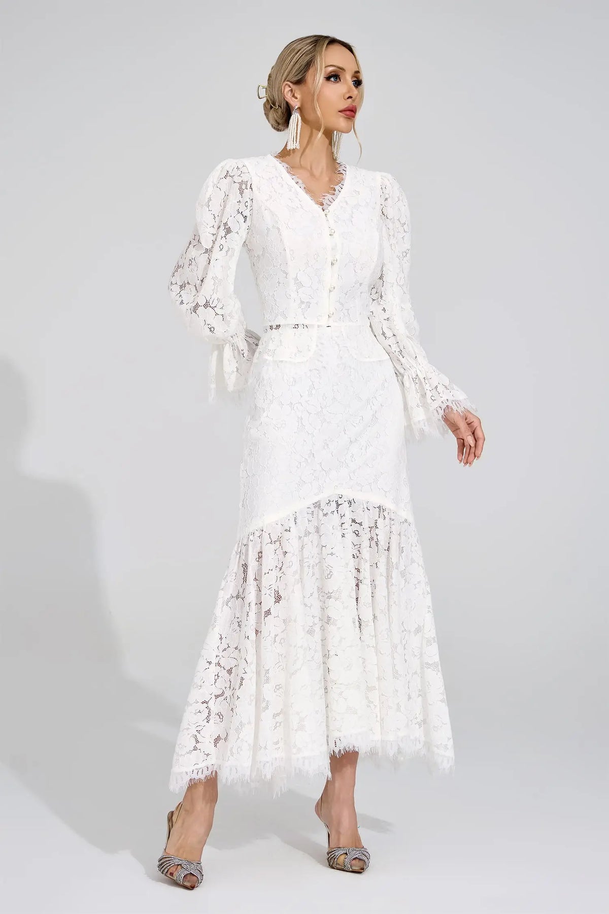 Lavinia White Lace Set