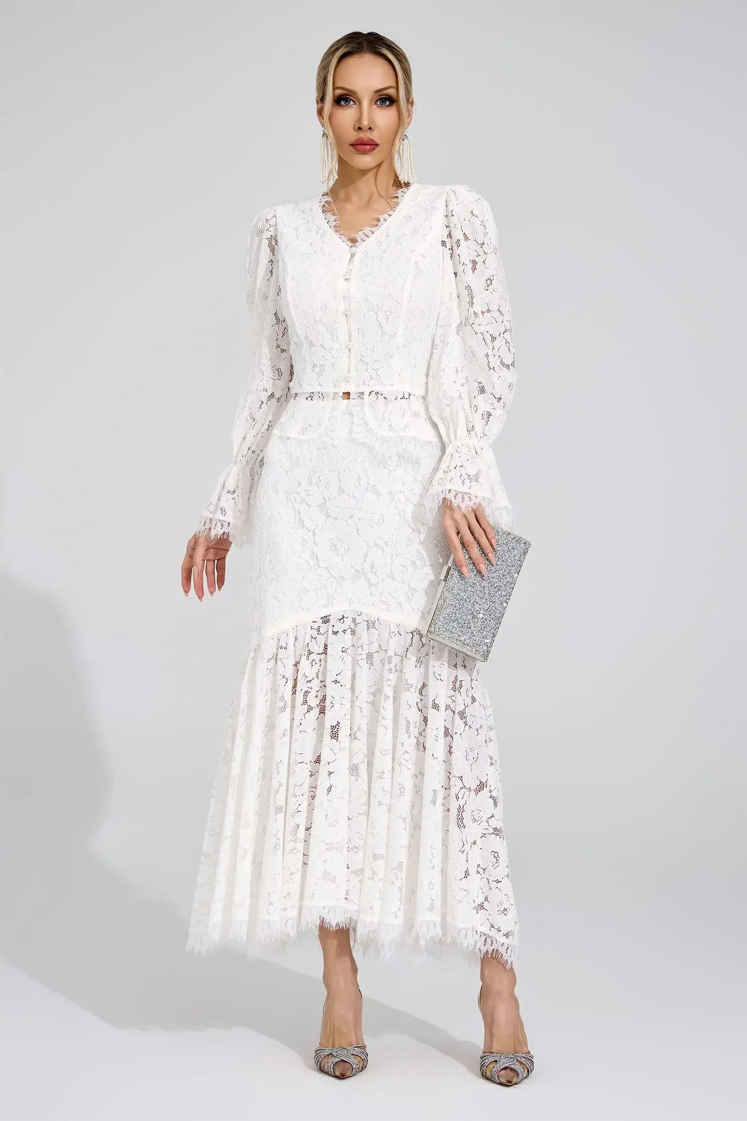 Lavinia White Lace Set