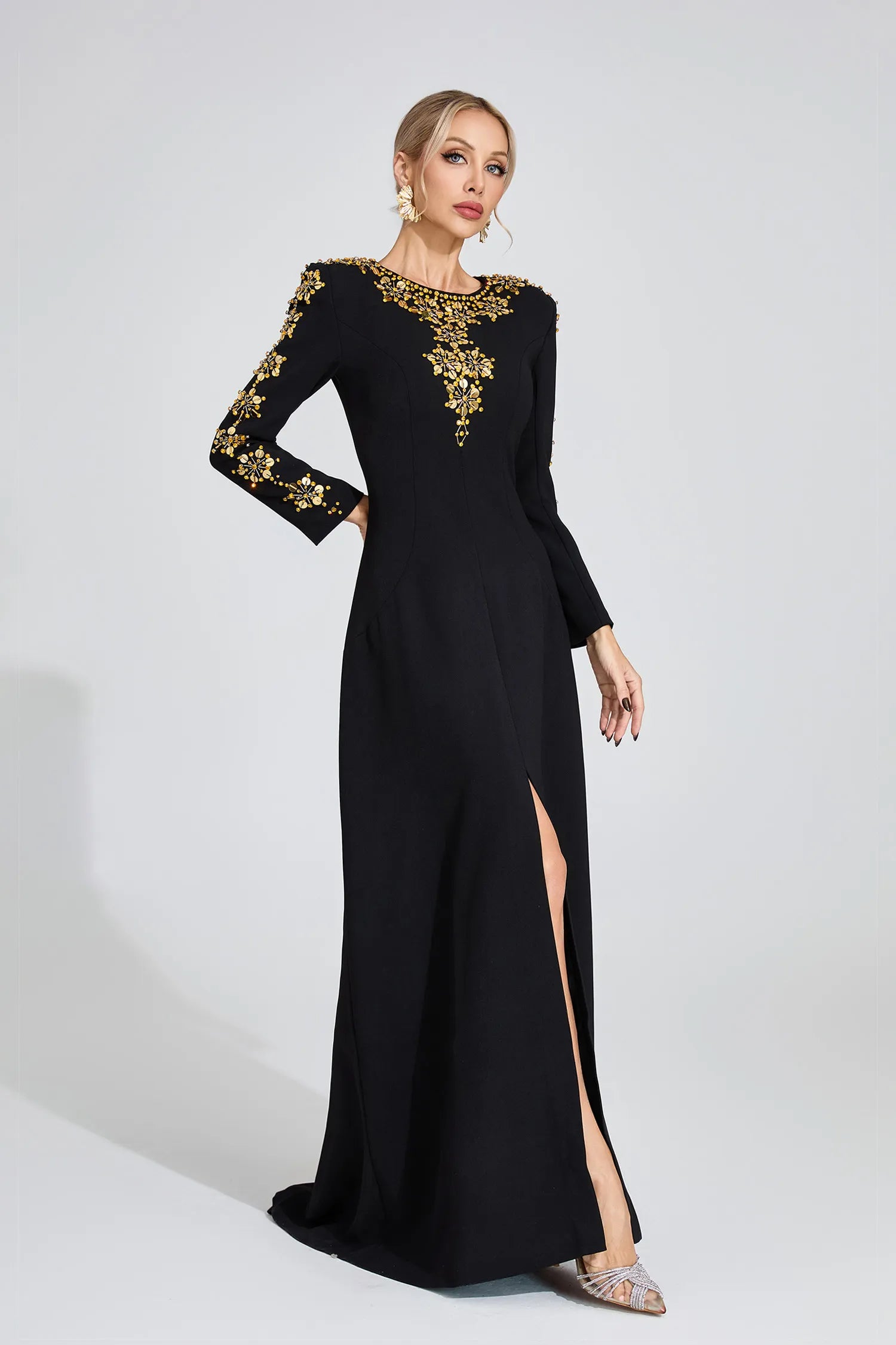 Elowen Black Diamond Maxi Dress