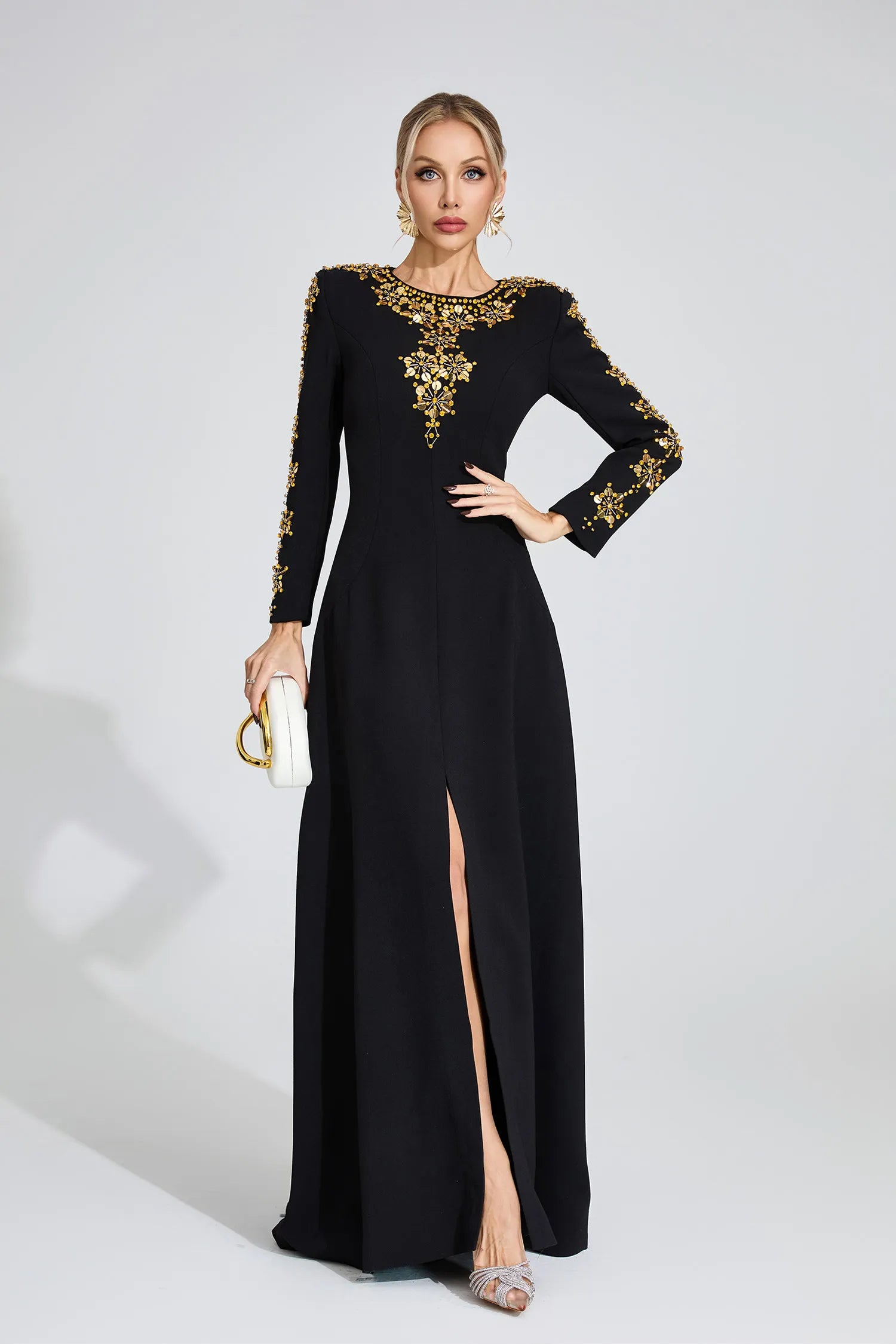 Elowen Black Diamond Maxi Dress