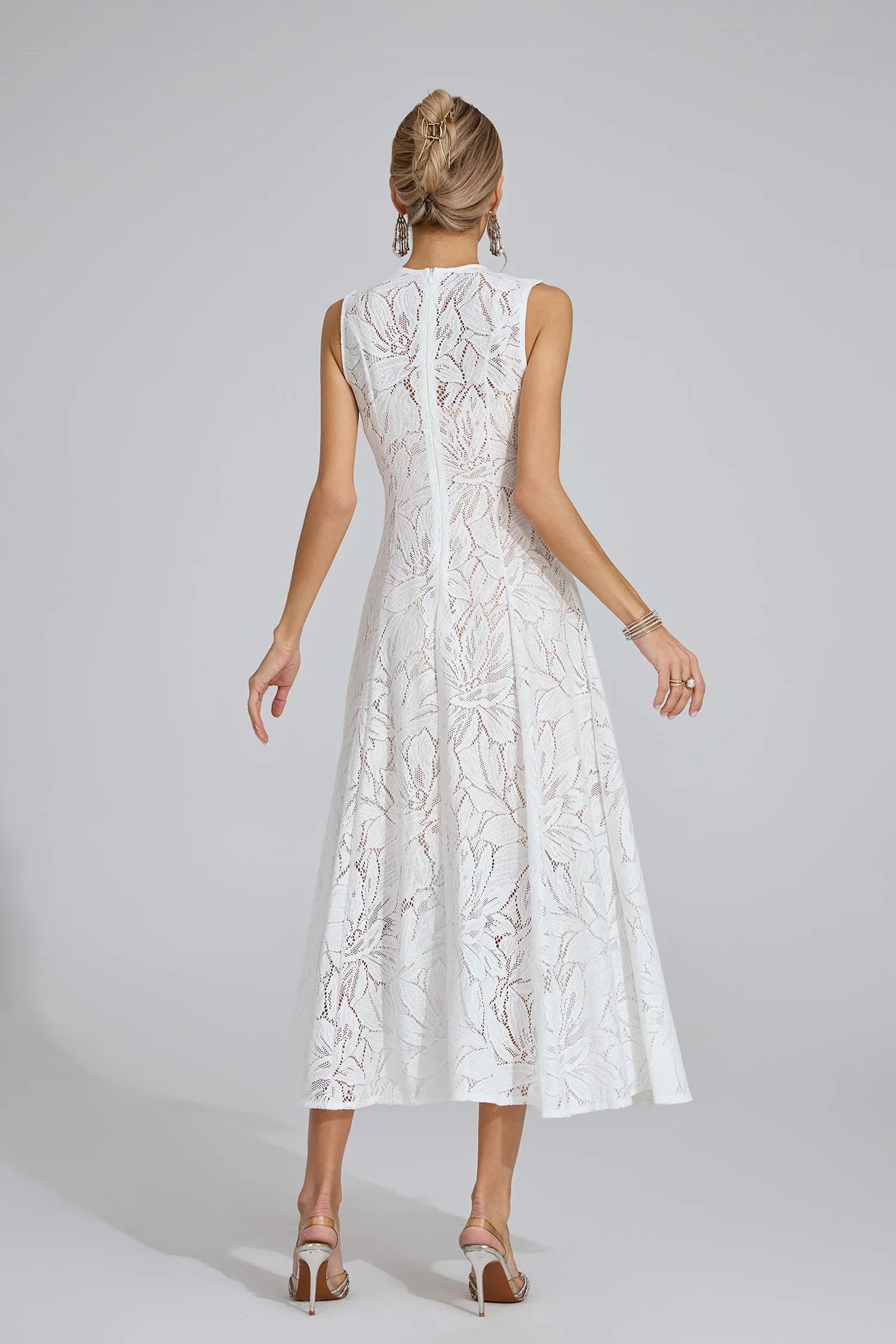 Xaviera White Lace Maxi Dress