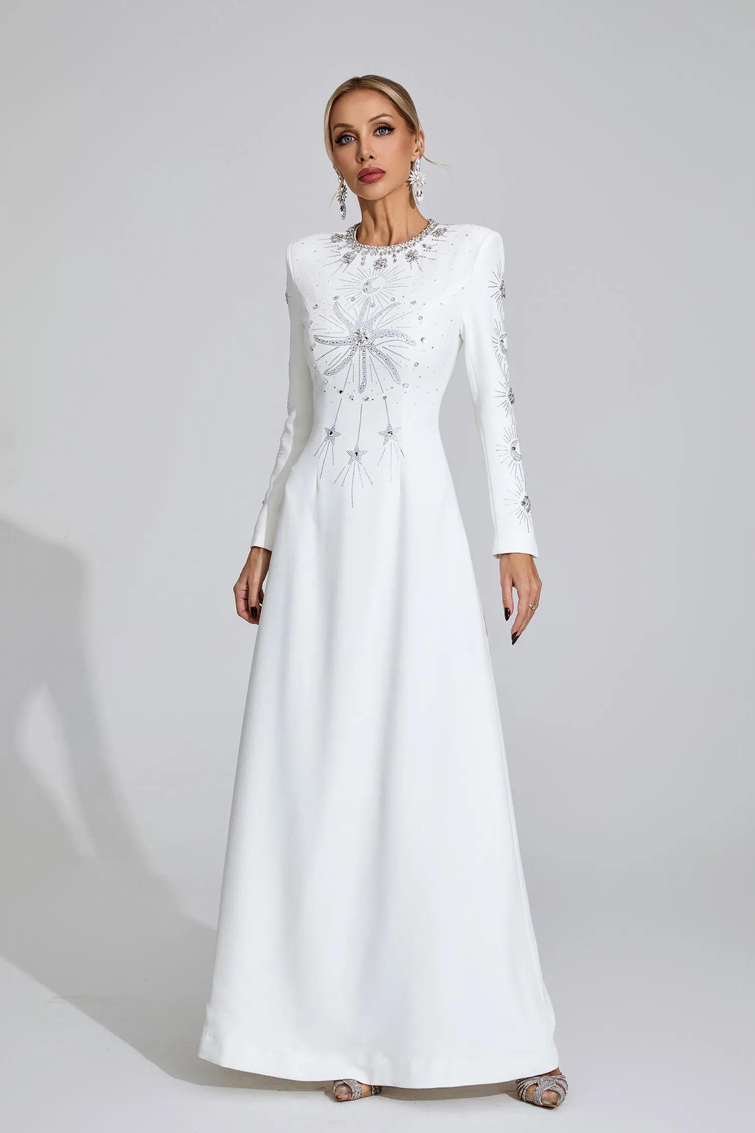 Sandy White Diamond Maxi Dress