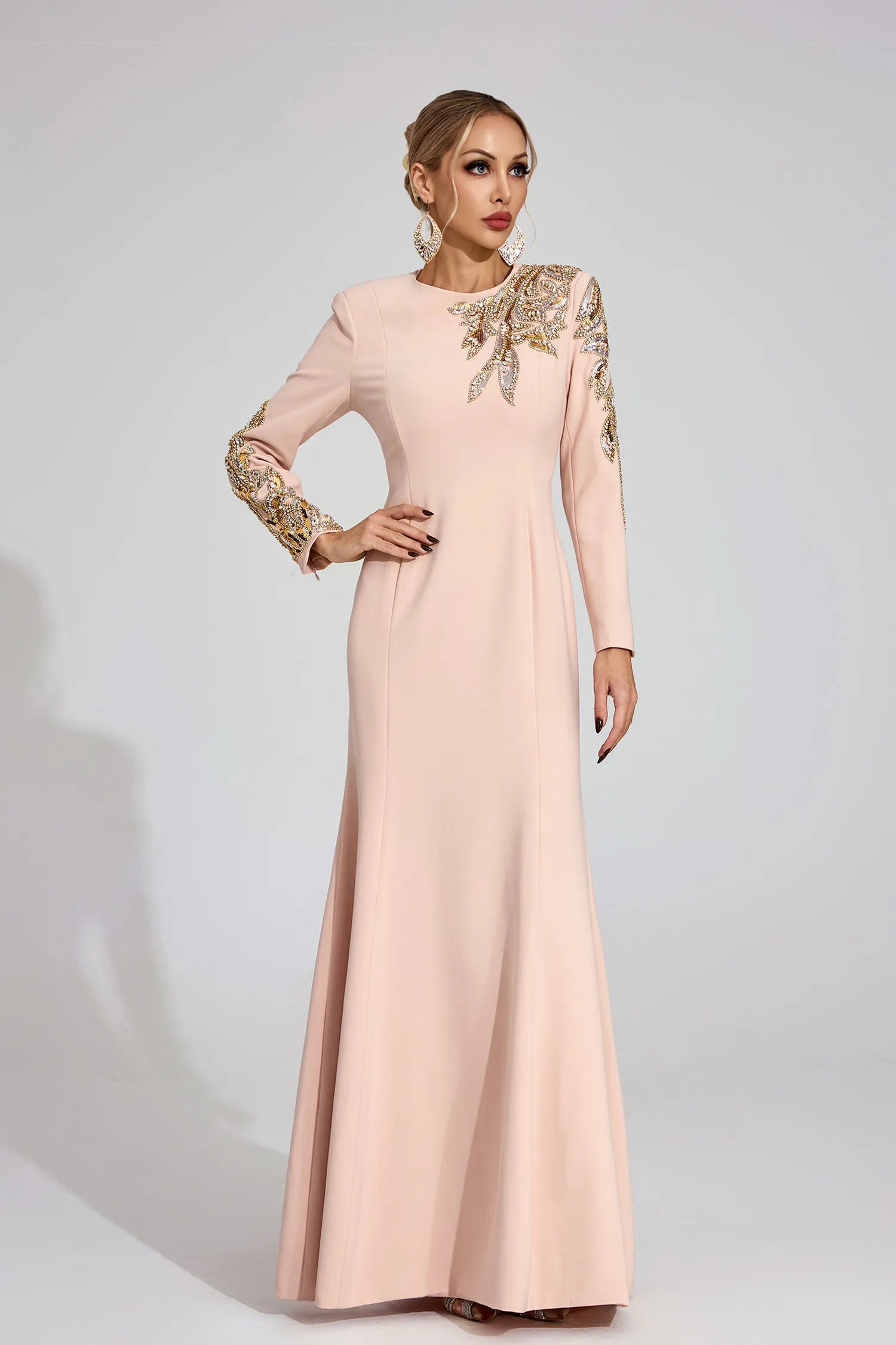 Damilare Beige Elegant Maxi Dress