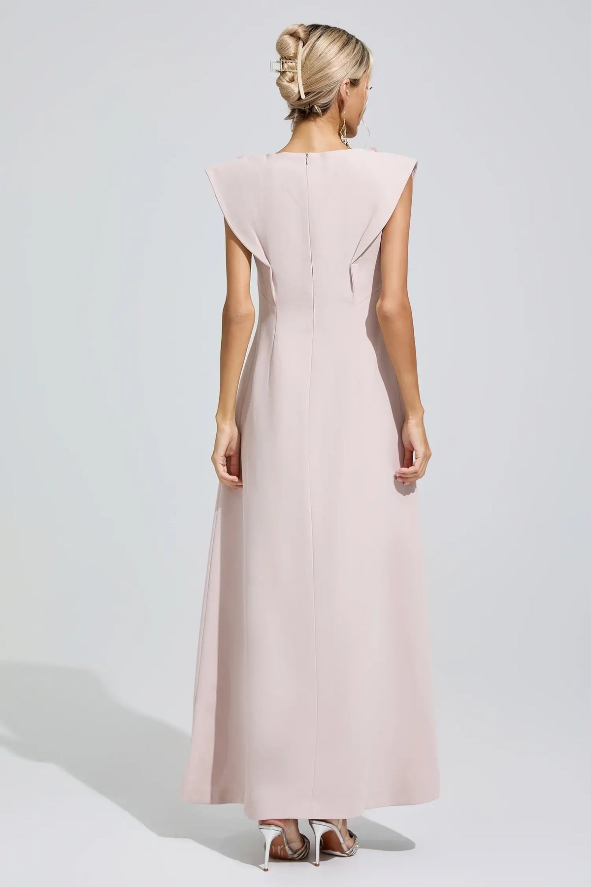 Calista Pink Sleeveless Beaded Maxi Dress