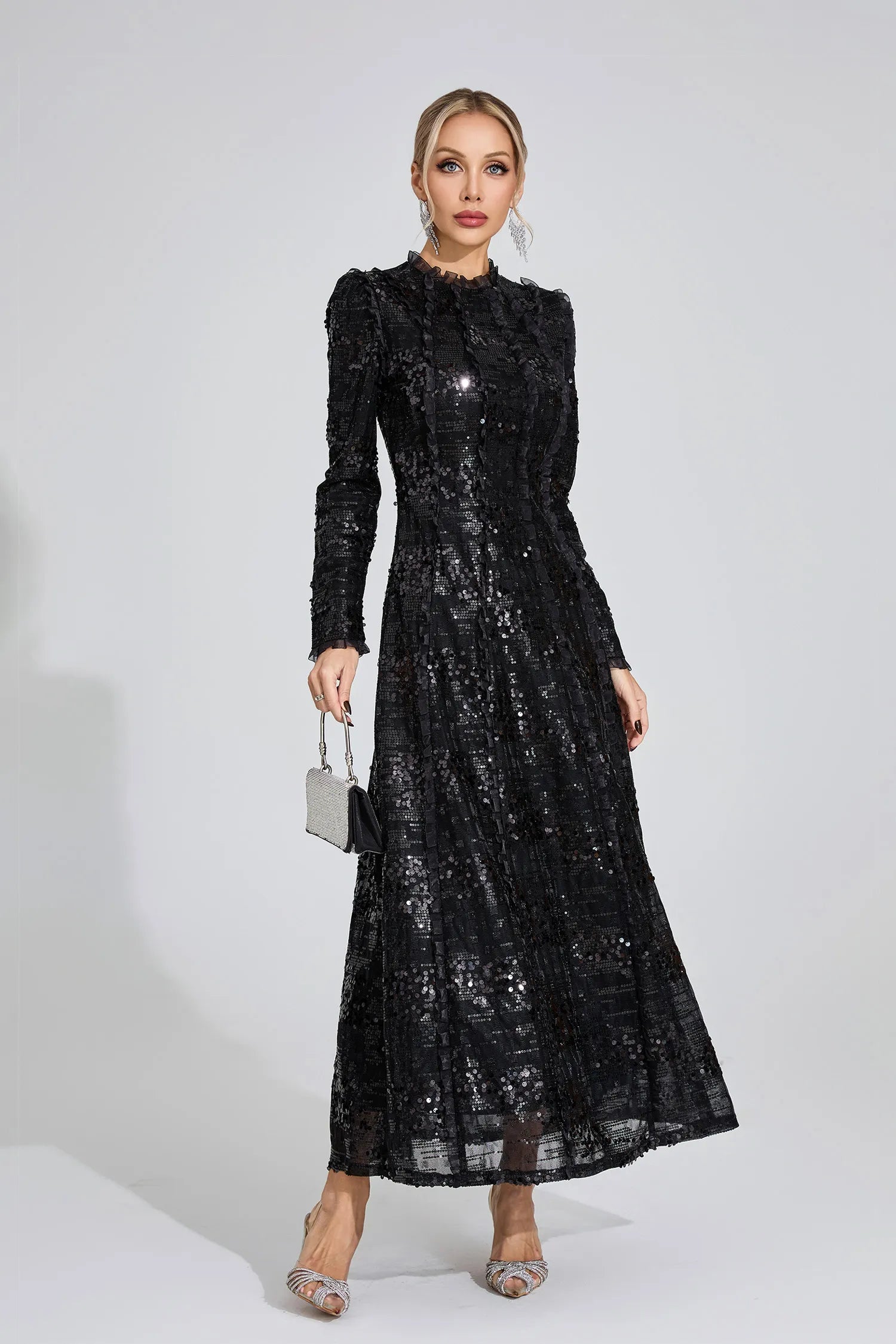 Ramona Black Sequin Maxi Dress