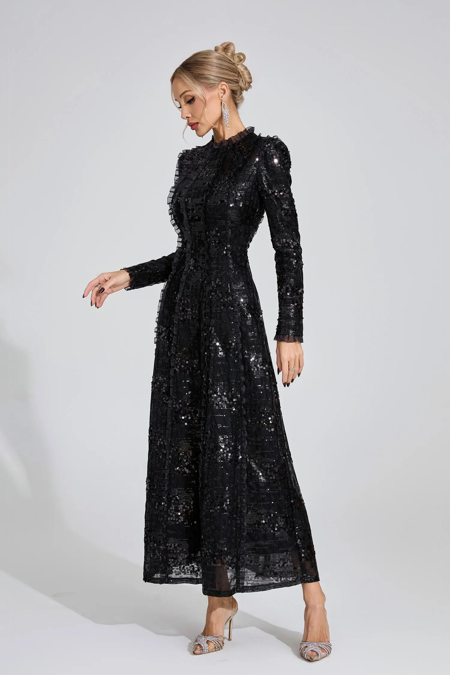 Ramona Black Sequin Maxi Dress