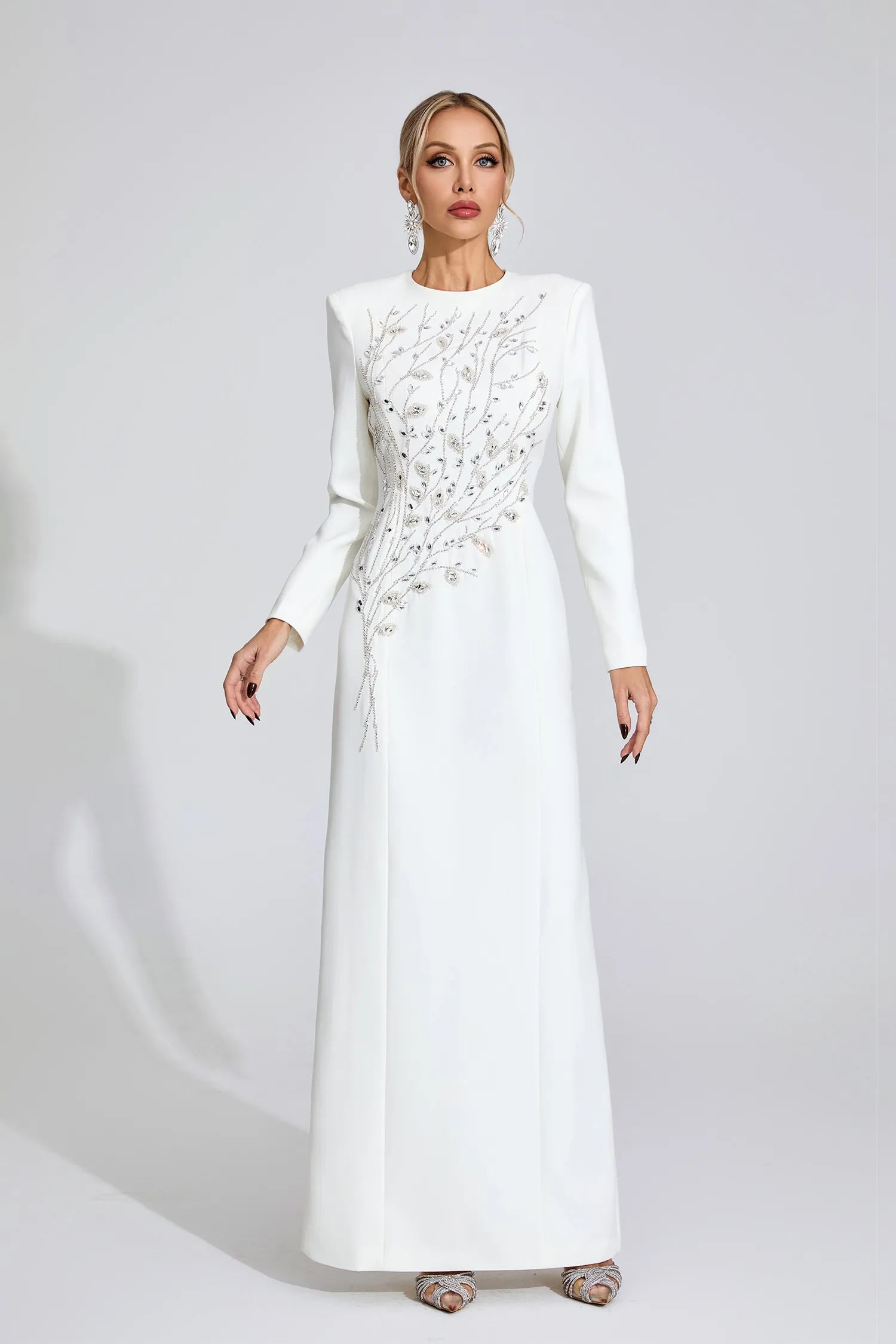 Kinsley White Diamond Maxi Dress