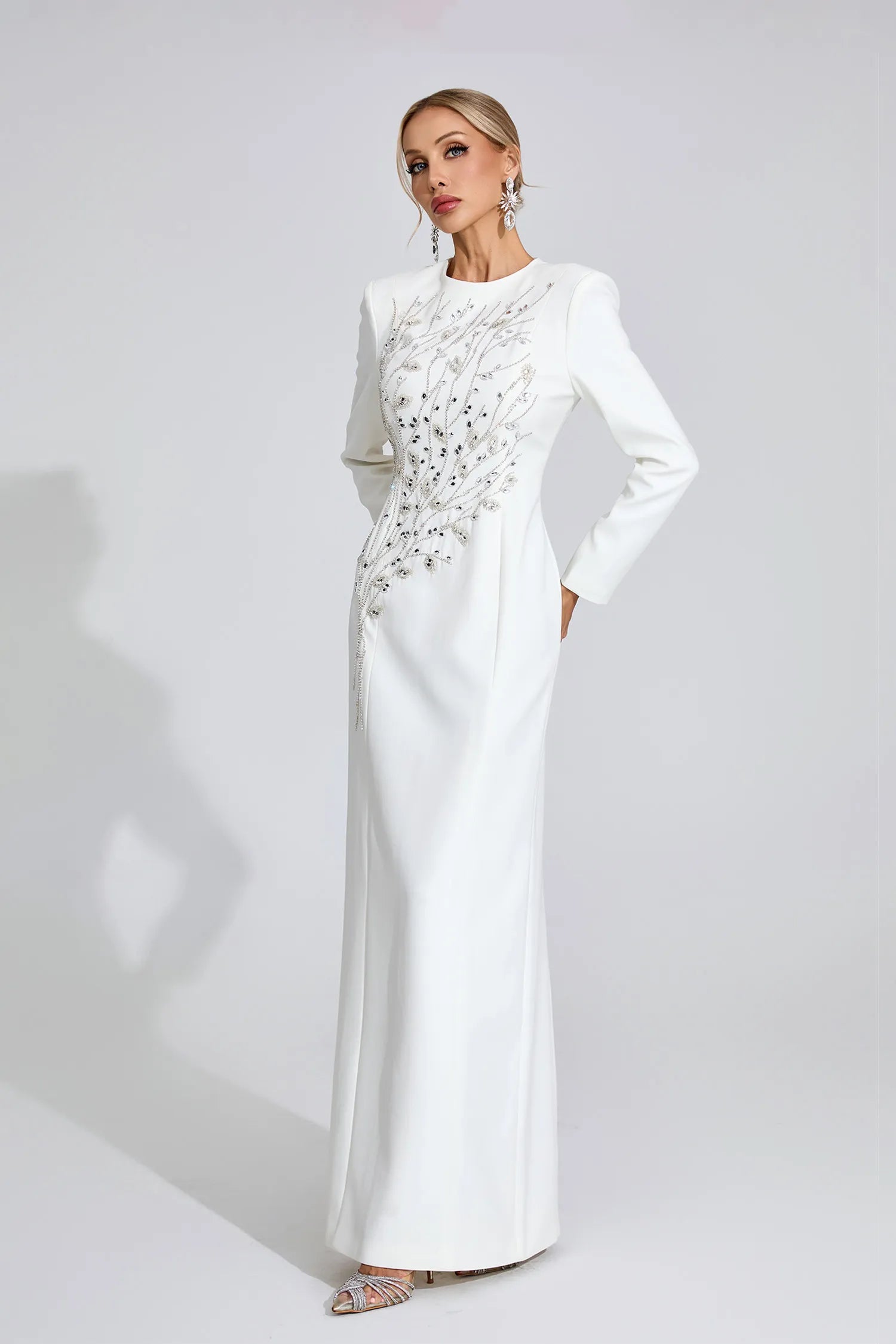 Kinsley White Diamond Maxi Dress