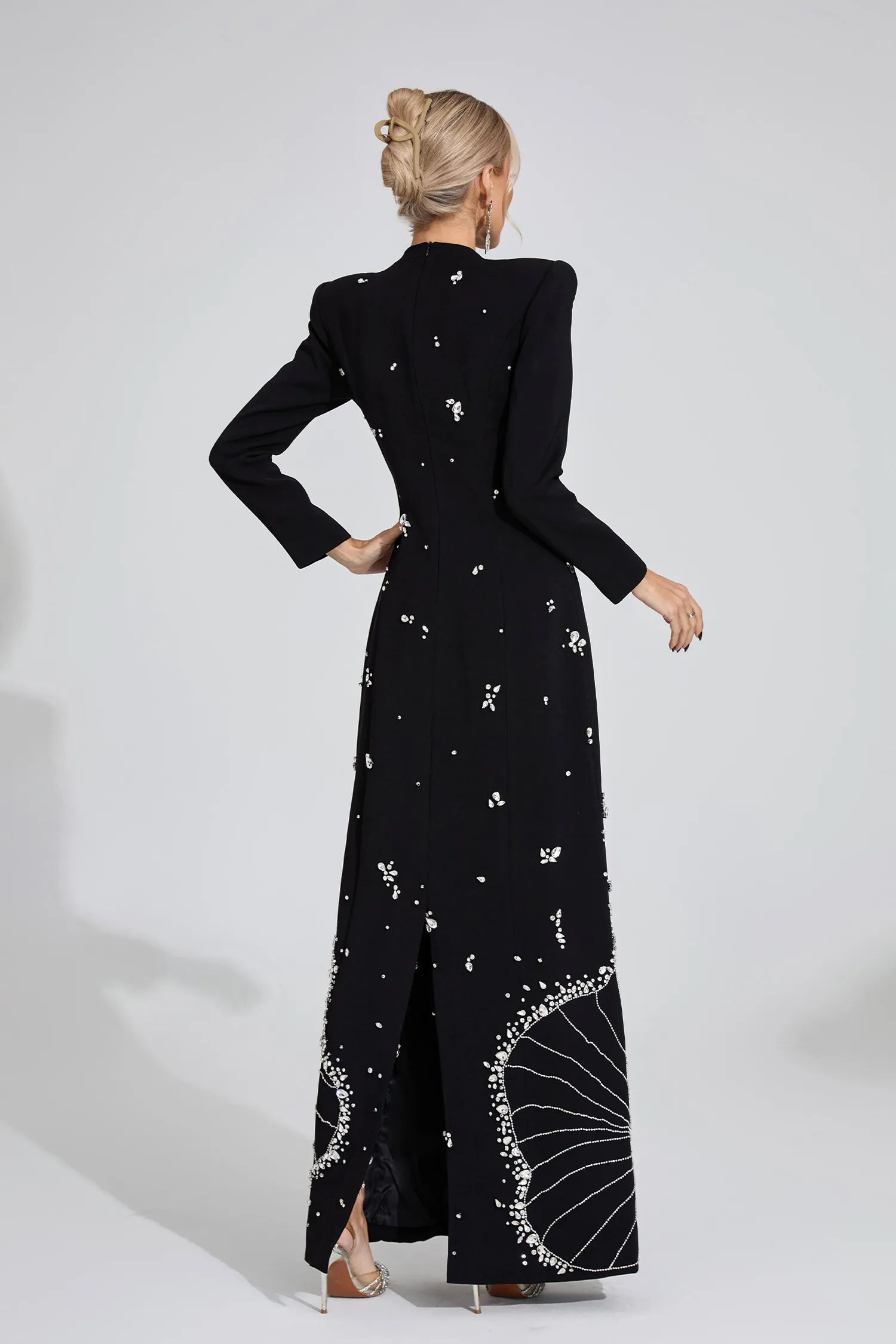 Ayten Black Diamond Maxi Dress