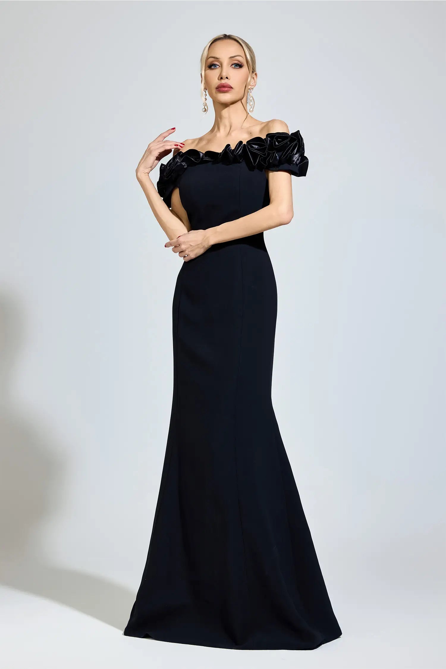 Sylvia Black Floral Maxi Dress