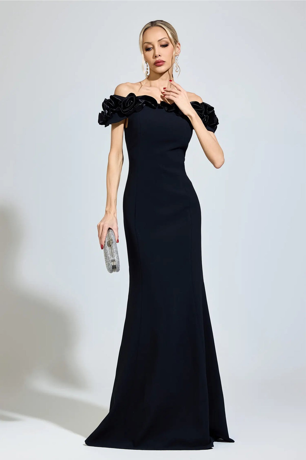Sylvia Black Floral Maxi Dress