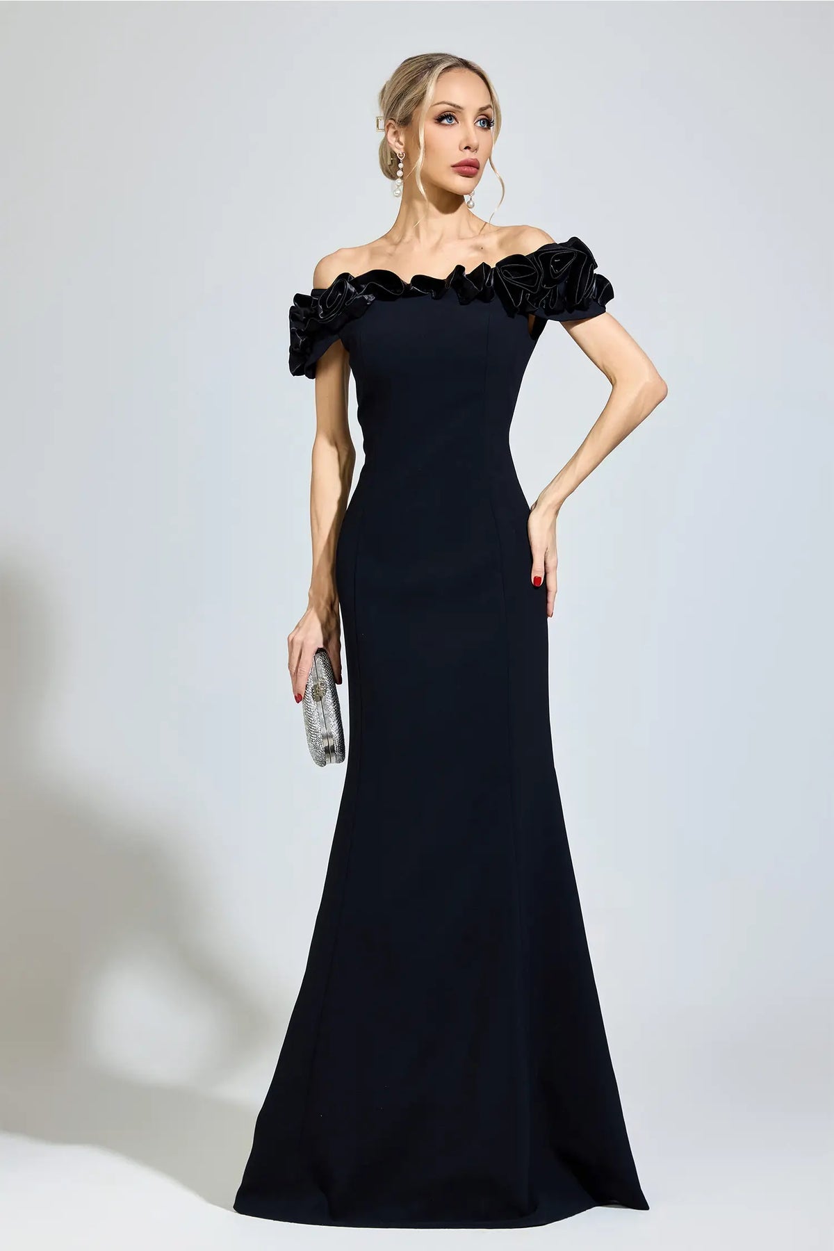 Sylvia Black Floral Maxi Dress