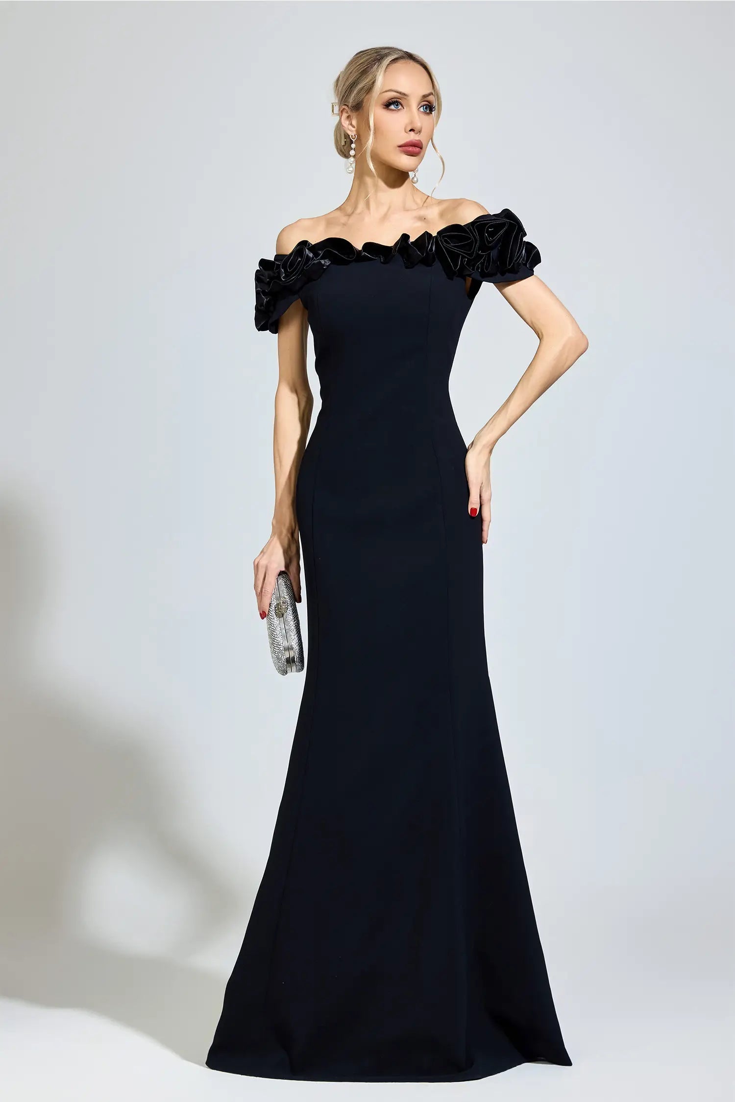 Sylvia Black Floral Maxi Dress